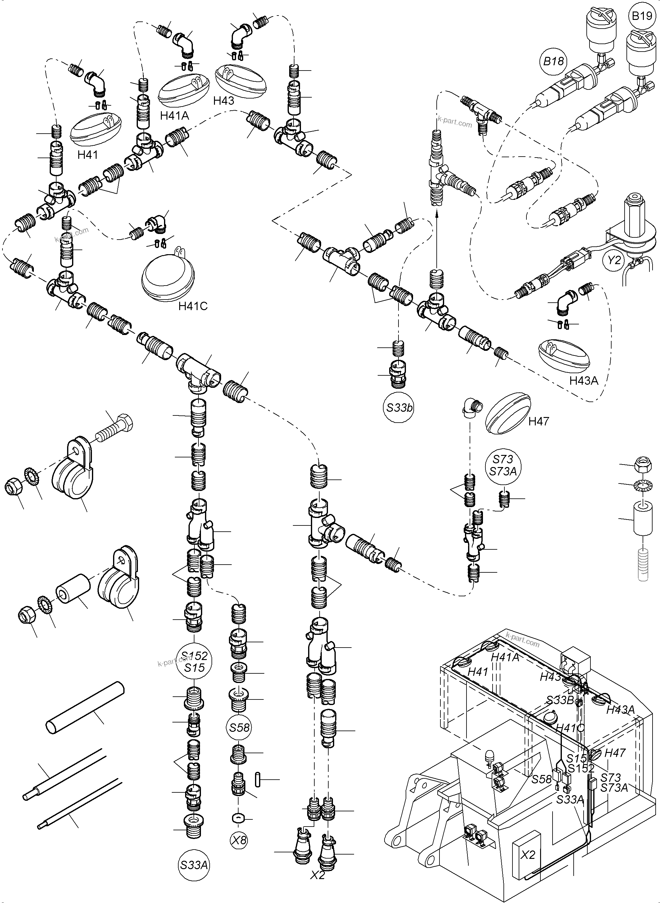 Komatsu parts book diagram for PC3000-6 S/N 46191: LIGHTING EQUIPMENT