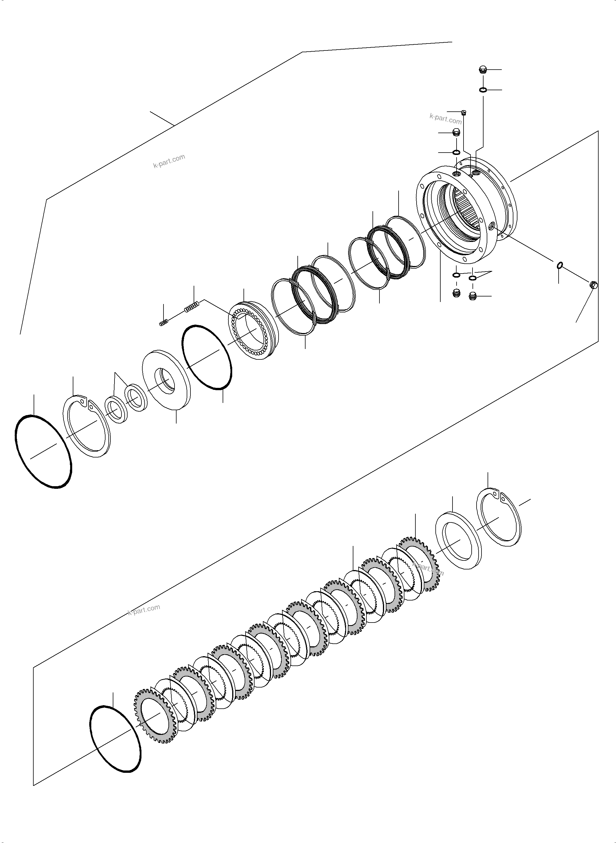 Komatsu parts book diagram for PC3000-6 S/N 46191: BRAKE