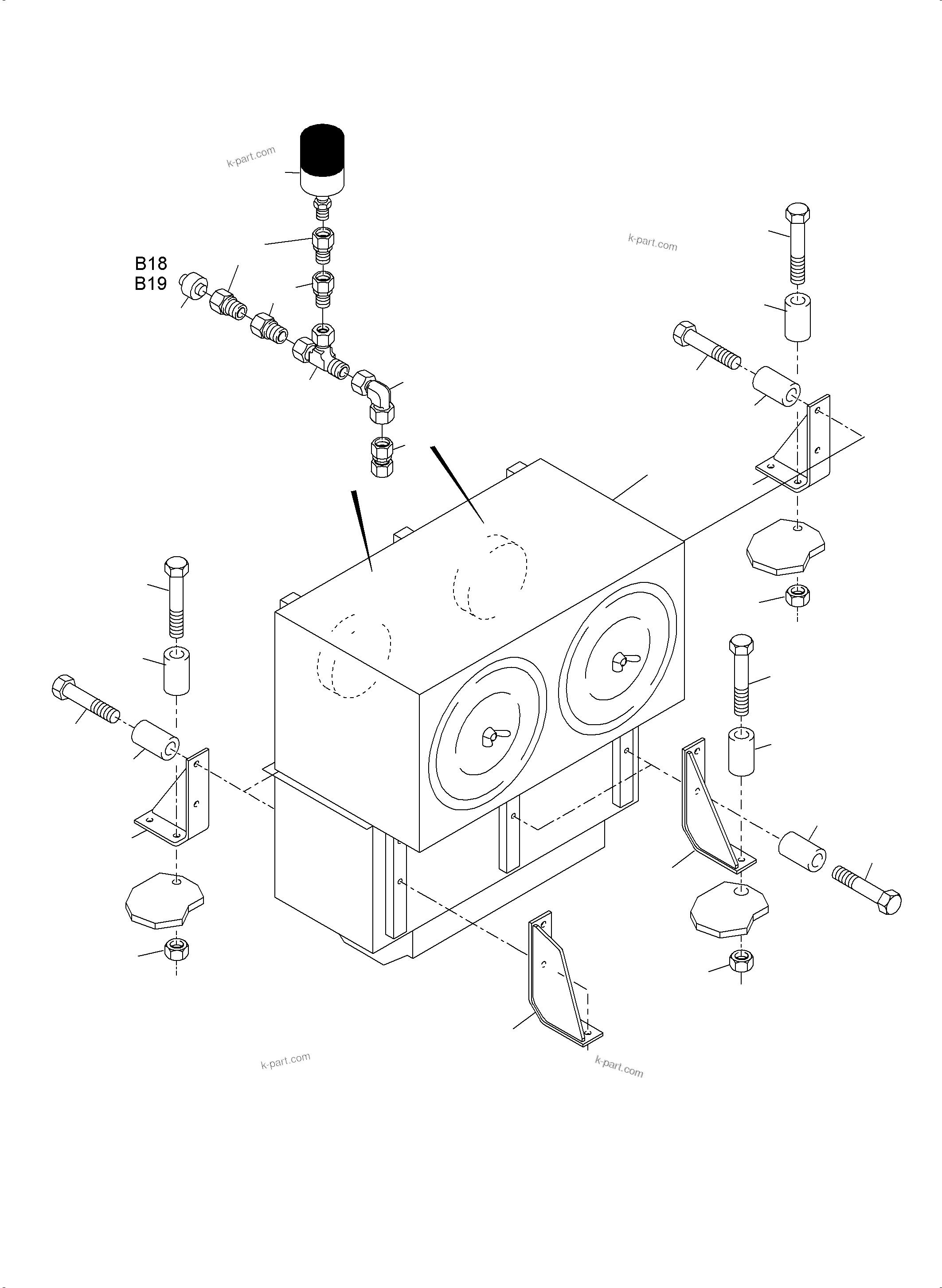 Komatsu parts book diagram for PC3000-6 S/N 46191: INSTALLATION - AIR CLEANER