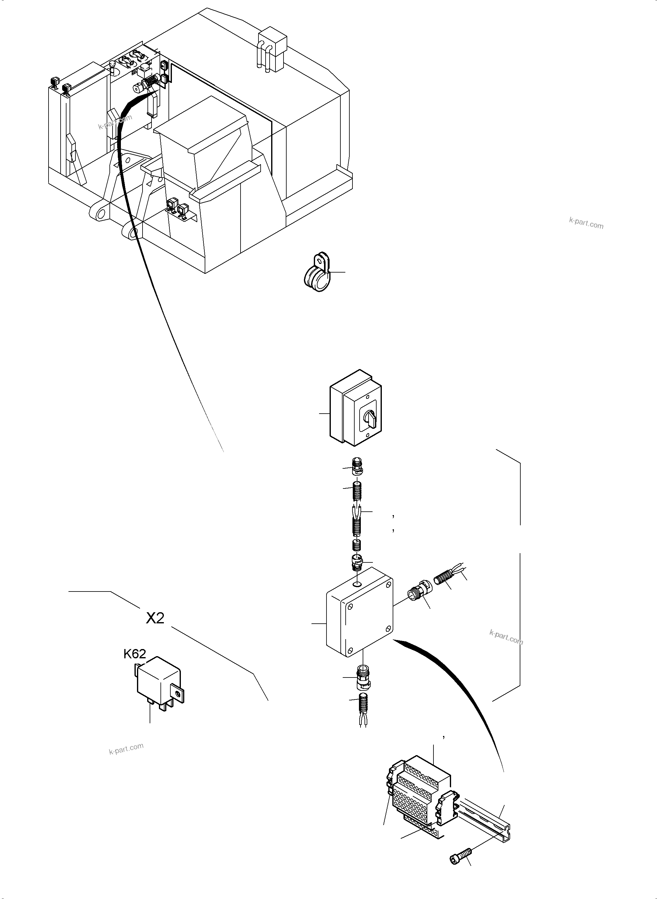 Komatsu parts book diagram for PC3000-6 S/N 46191: ELECTRIC PARTS - TRANSFUSING PUMP