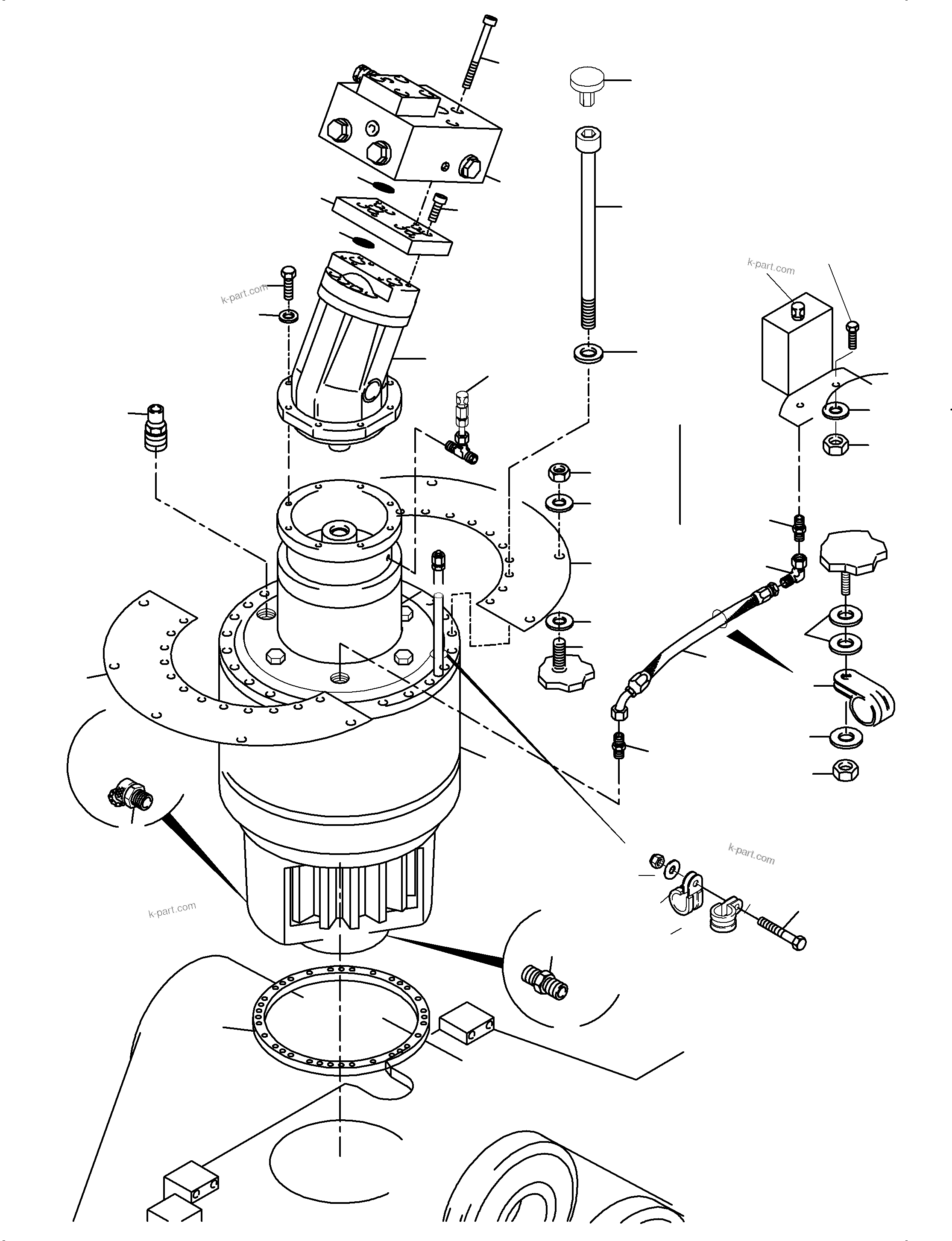 Komatsu parts book diagram for PC3000-6 S/N 46191: SLEW GEAR ARR.