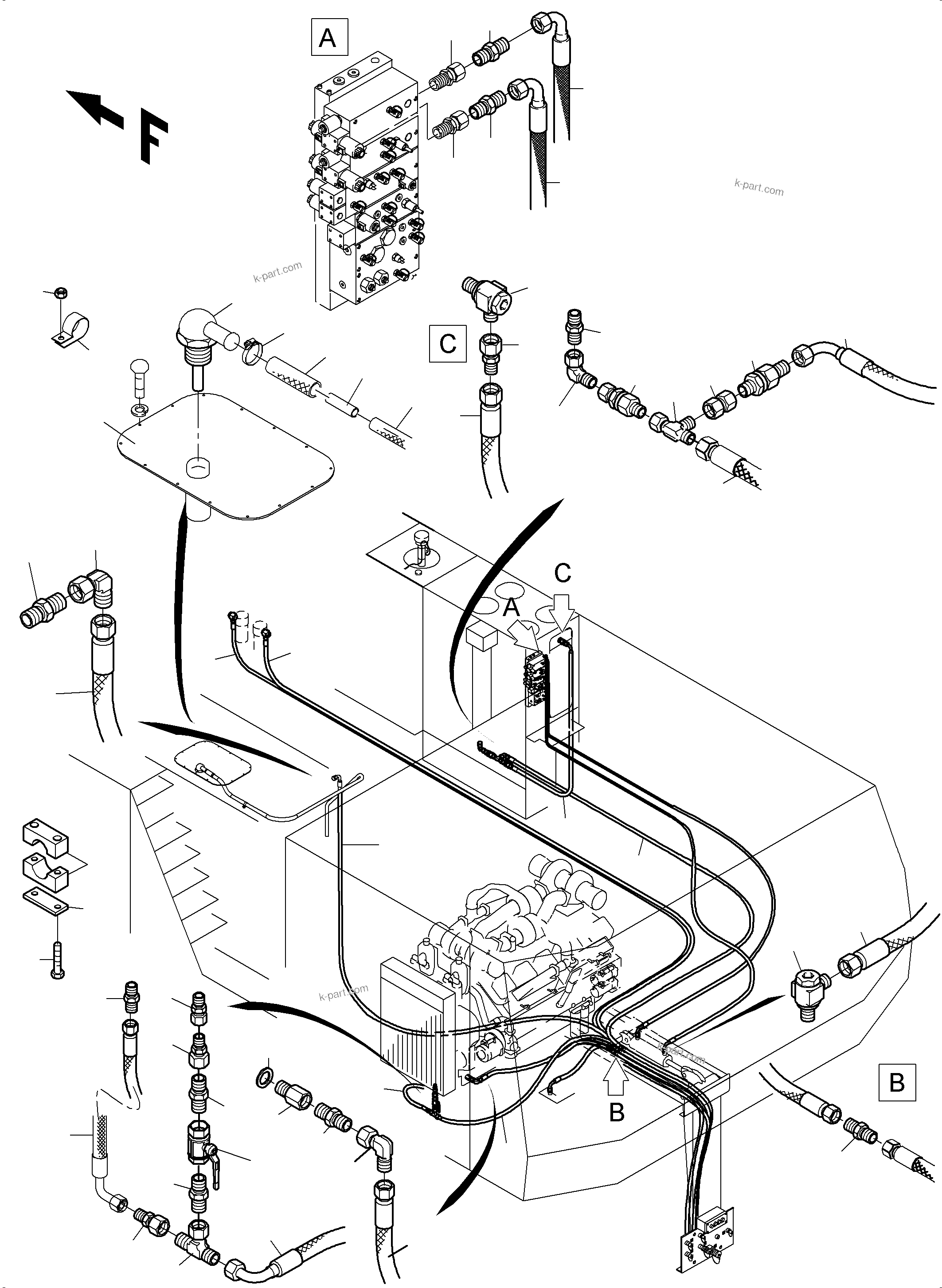 Komatsu parts book diagram for PC3000-6 S/N 46191: REFUELING EQUIPMENT