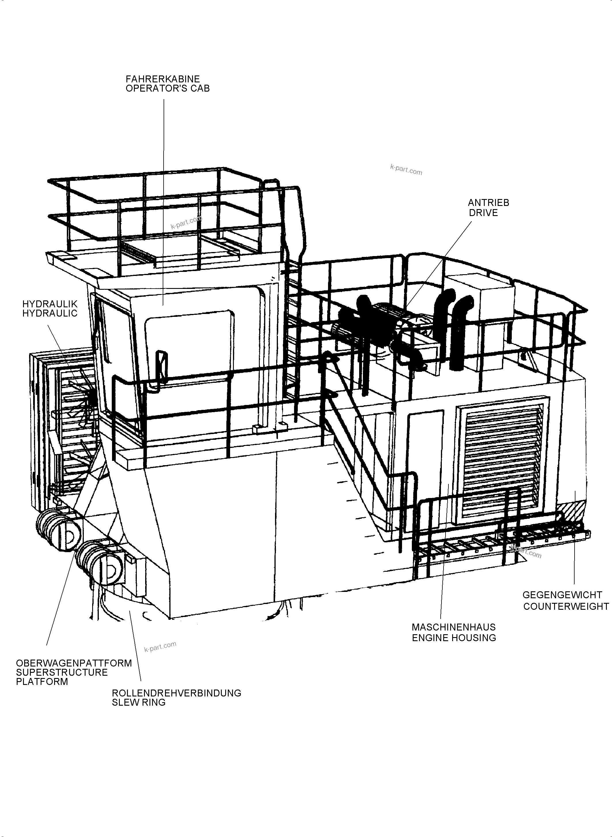 Komatsu parts book diagram for PC3000-6 S/N 46213: 
