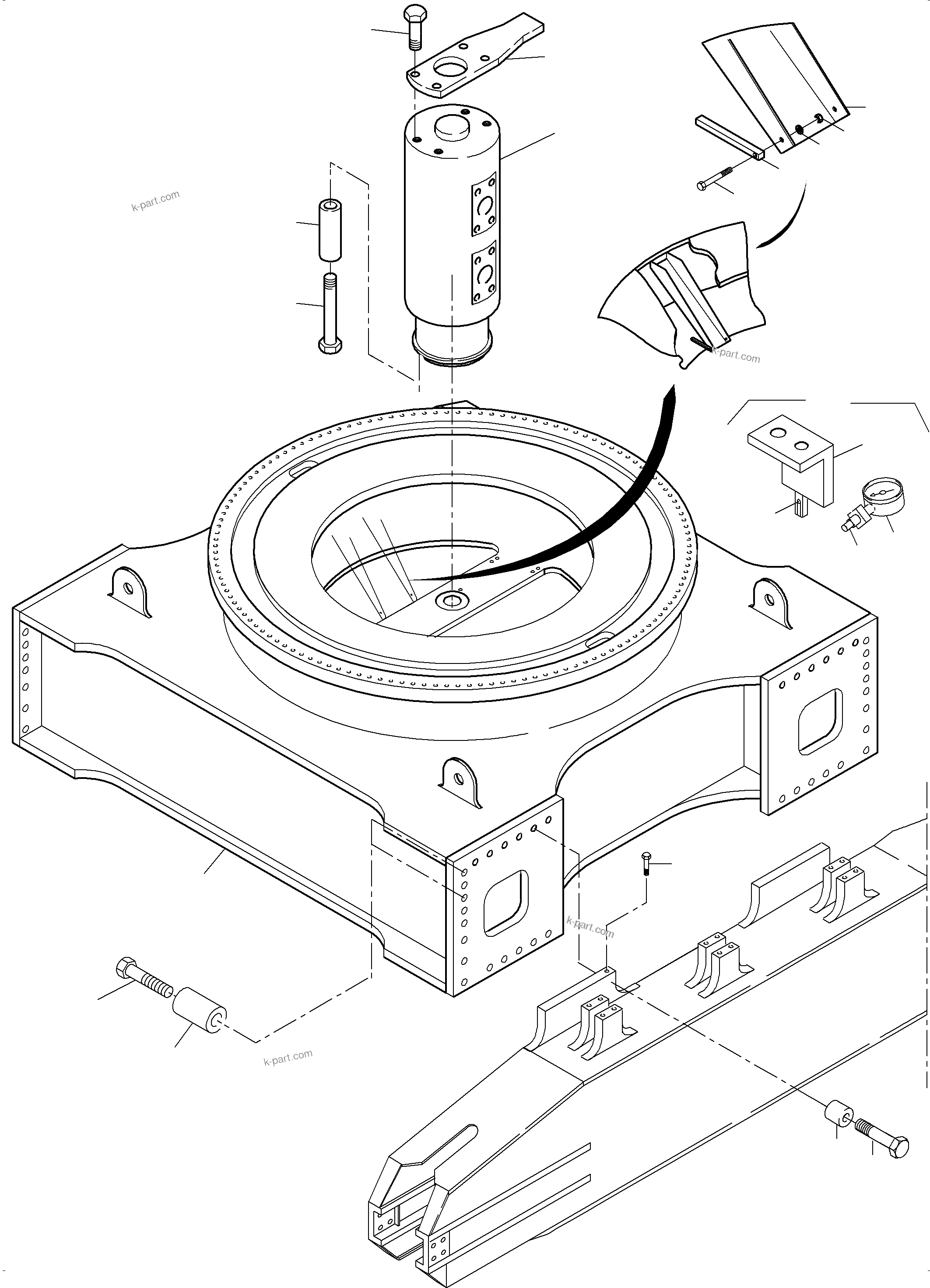 Komatsu parts book diagram for PC3000-6 S/N 46213: CARBODY