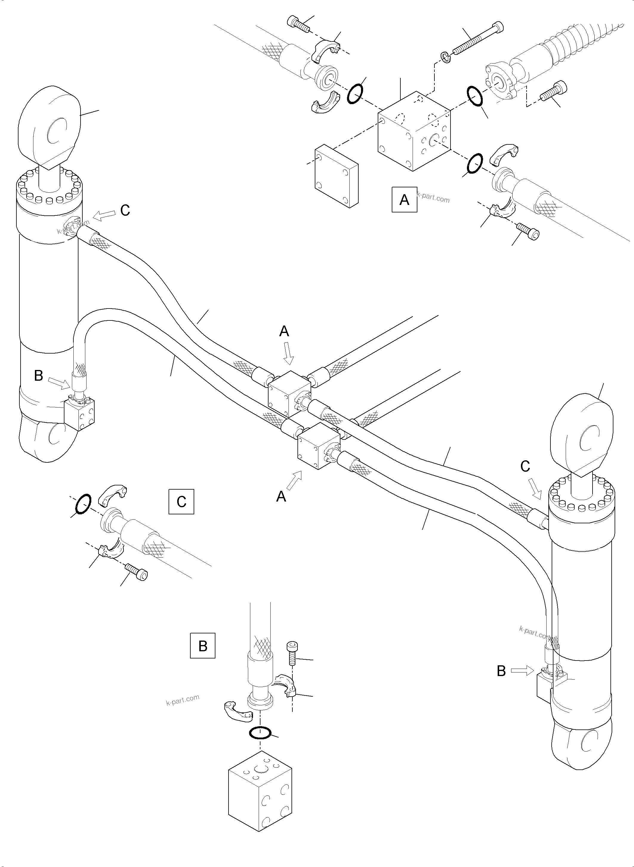 Komatsu parts book diagram for PC3000-6 S/N 46213: BULLCLAM BUCKET 15 CBM