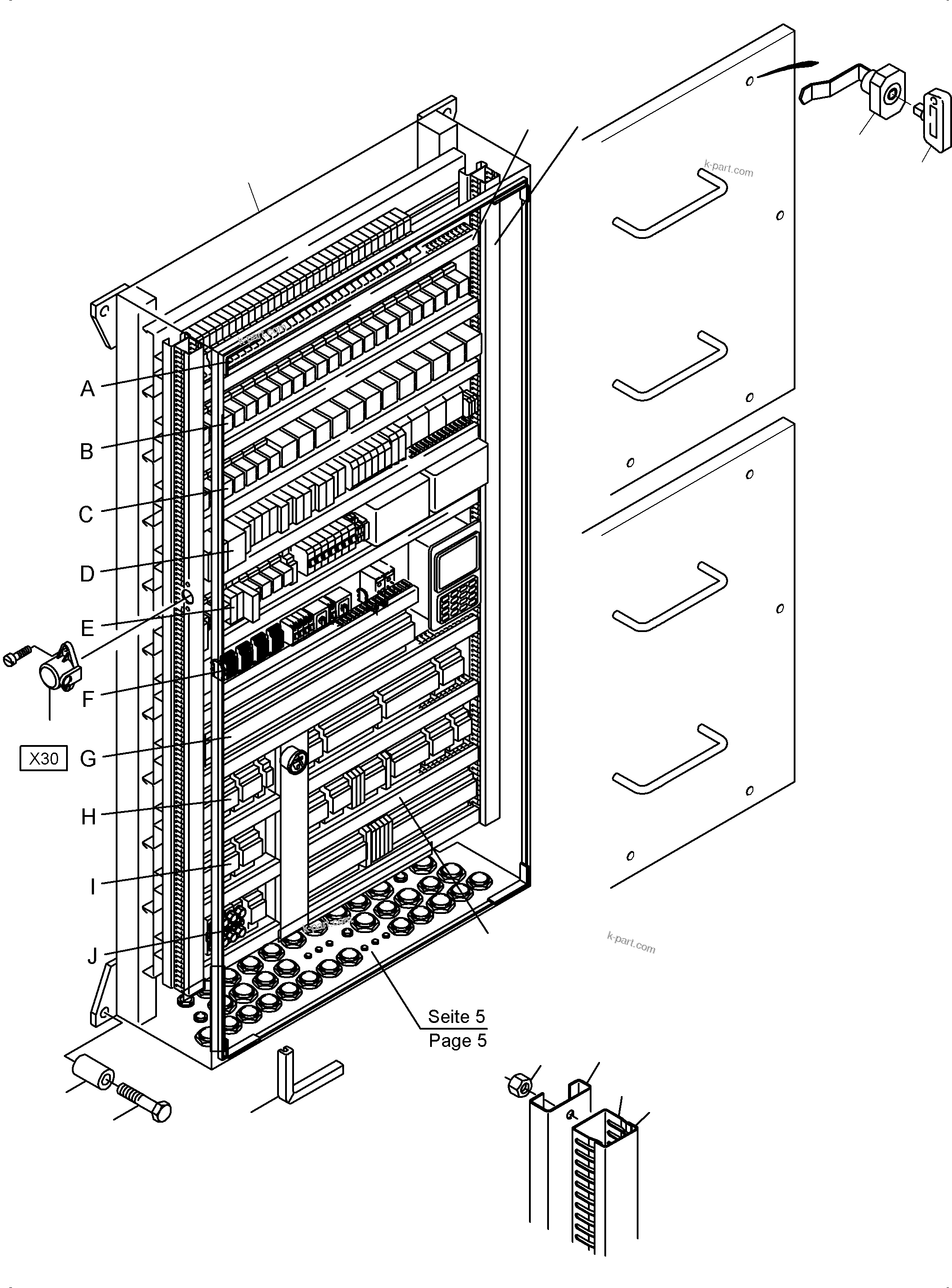 Komatsu parts book diagram for PC3000-6 S/N 46213: MAIN SWITCH BOX X2