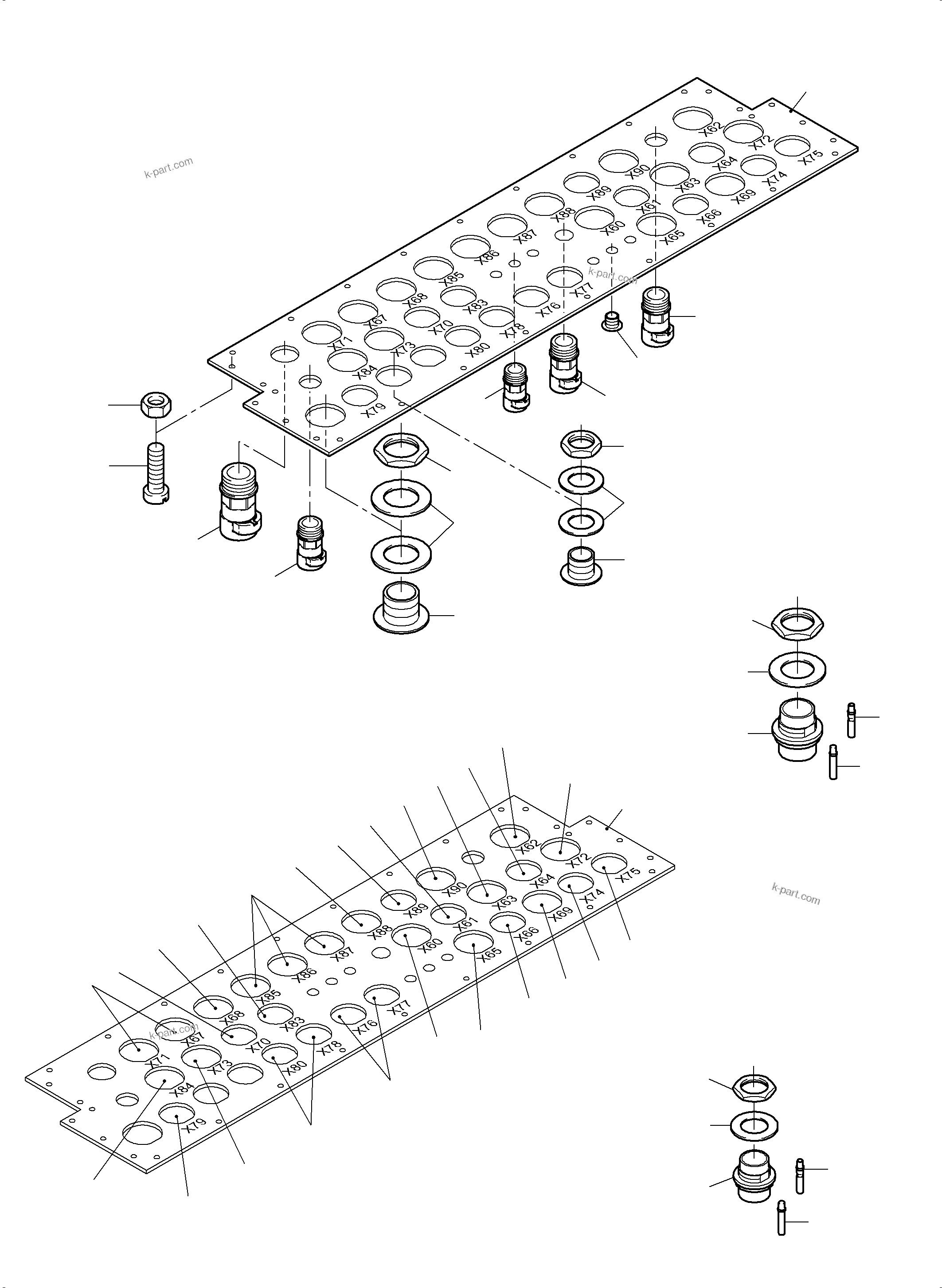 Komatsu parts book diagram for PC3000-6 S/N 46213: MAIN SWITCH BOX X2