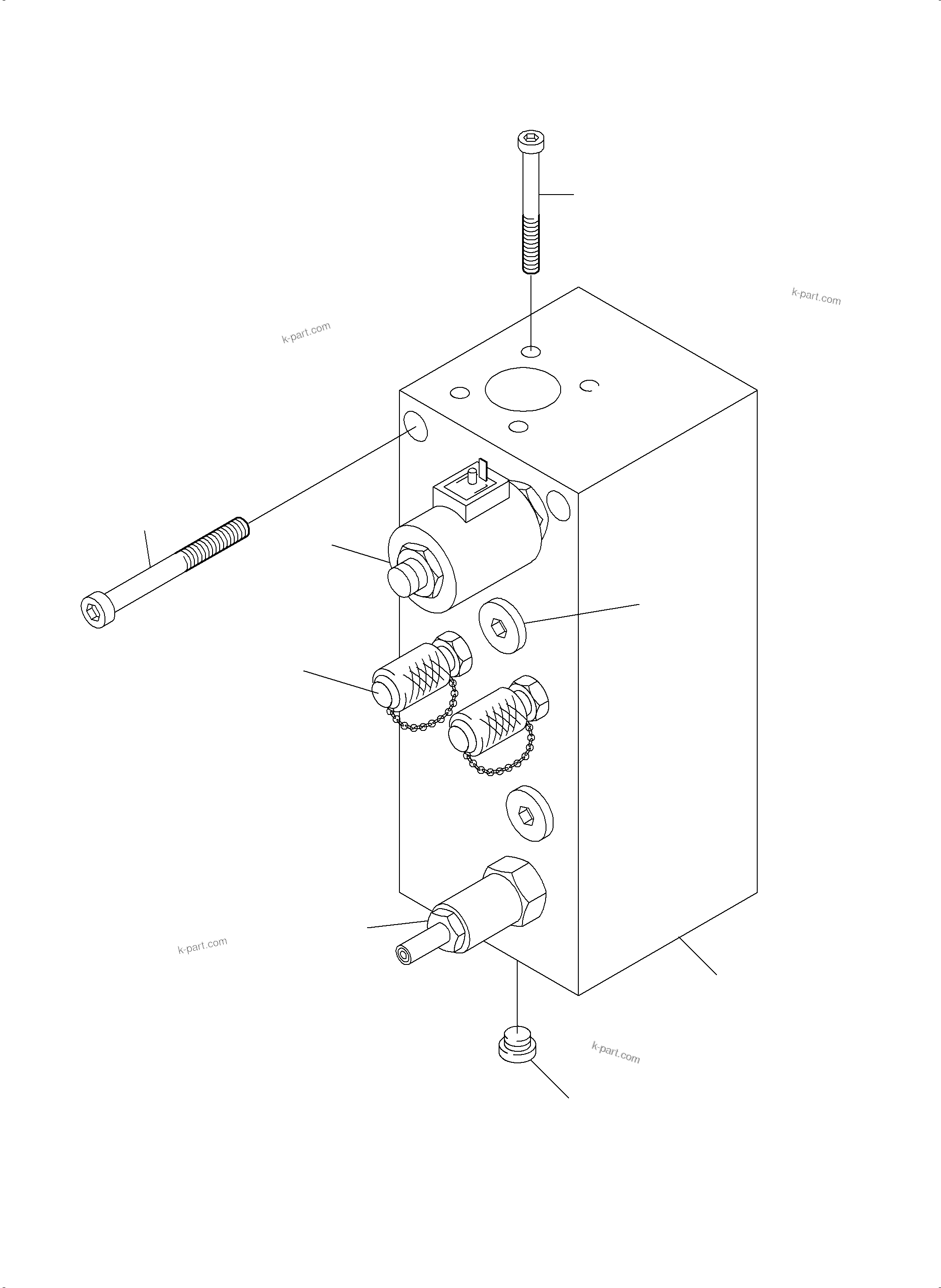 Komatsu parts book diagram for PC3000-6 S/N 46213: VALVE - TRAVELLING GEAR