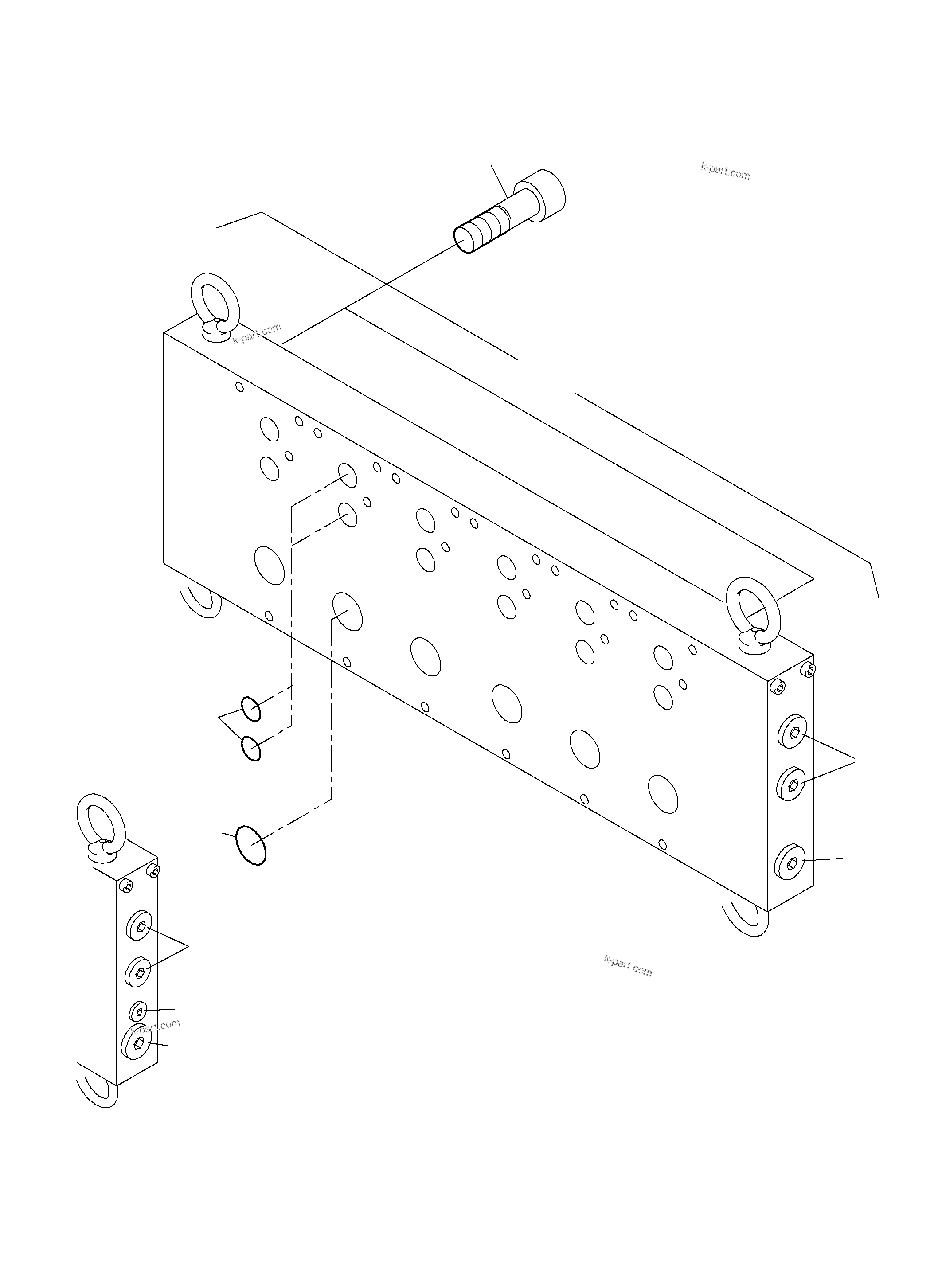 Komatsu parts book diagram for PC3000-6 S/N 46224: BASE PLATE