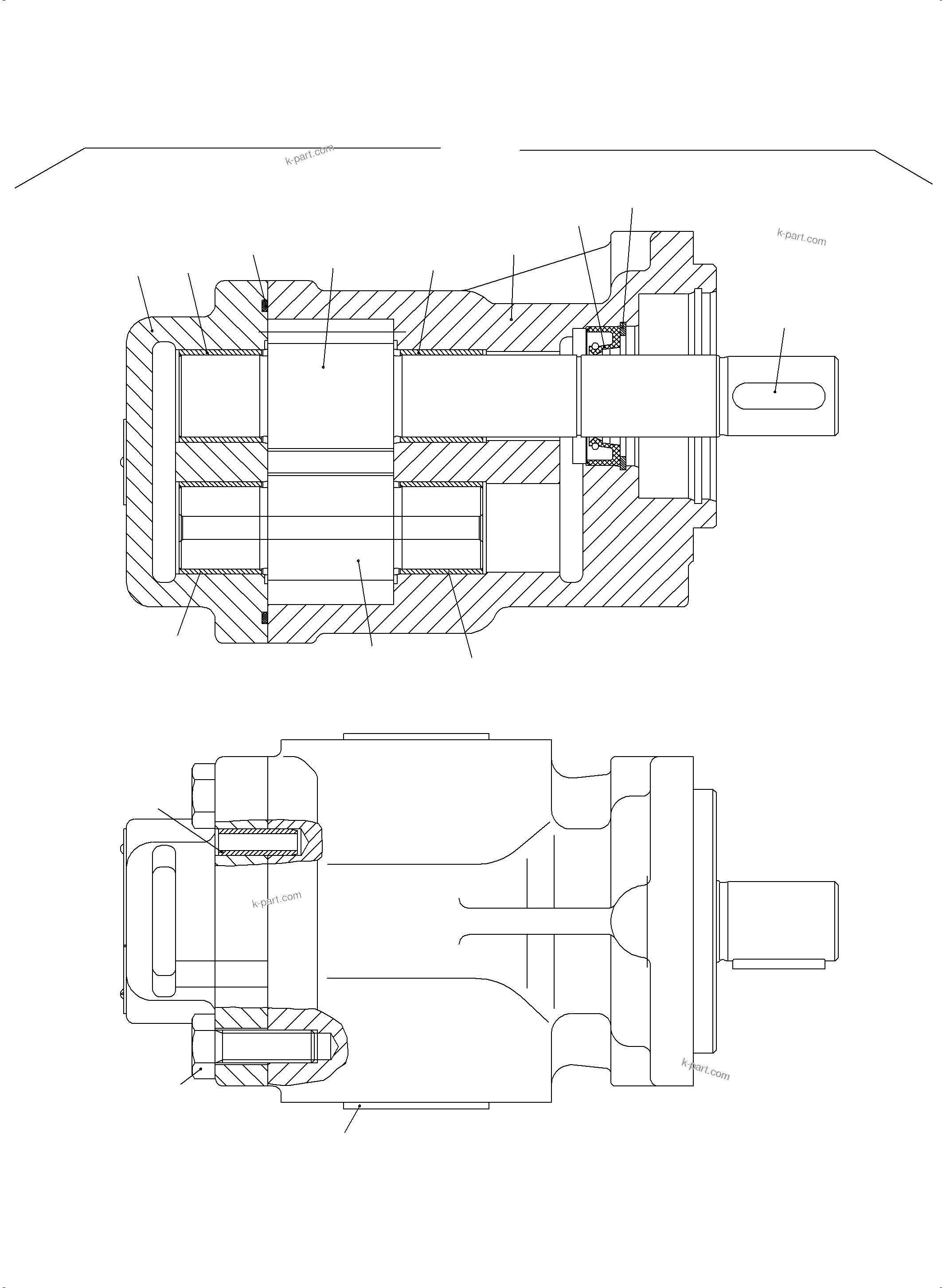 Komatsu parts book diagram for PC3000-6 S/N 46224: GEAR PUMP UNIT