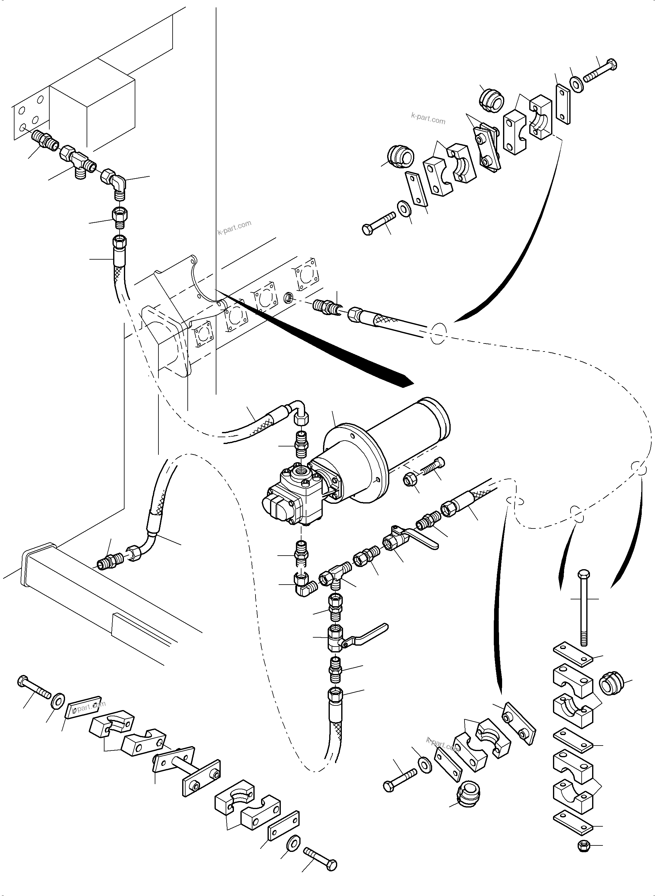 Komatsu parts book diagram for PC3000-6 S/N 46224: TRANSFUSING PUMP ARR.