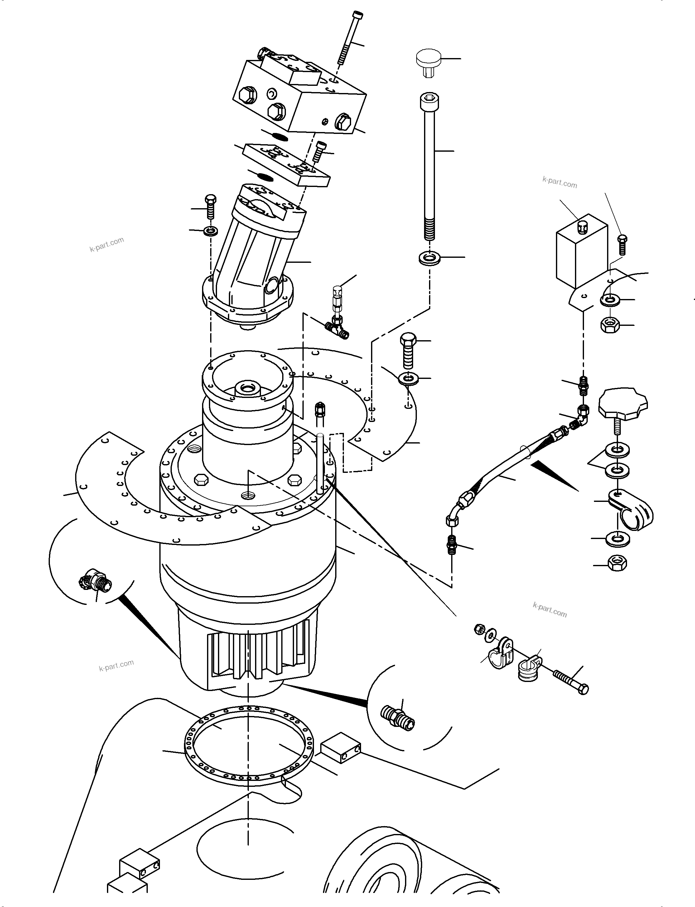 Komatsu parts book diagram for PC3000-6 S/N 46224: SLEW GEAR ARR.