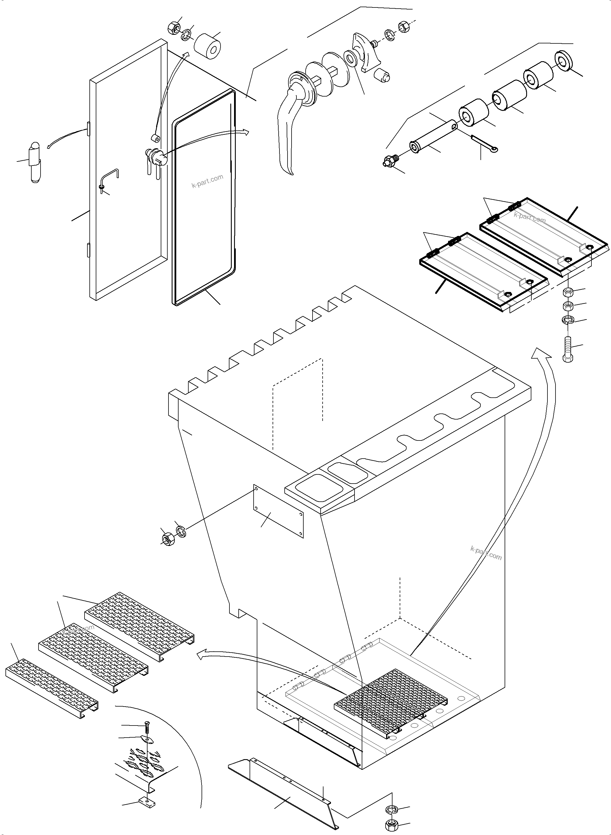 Komatsu parts book diagram for PC3000-6 S/N 46224: CAB SUPPORT