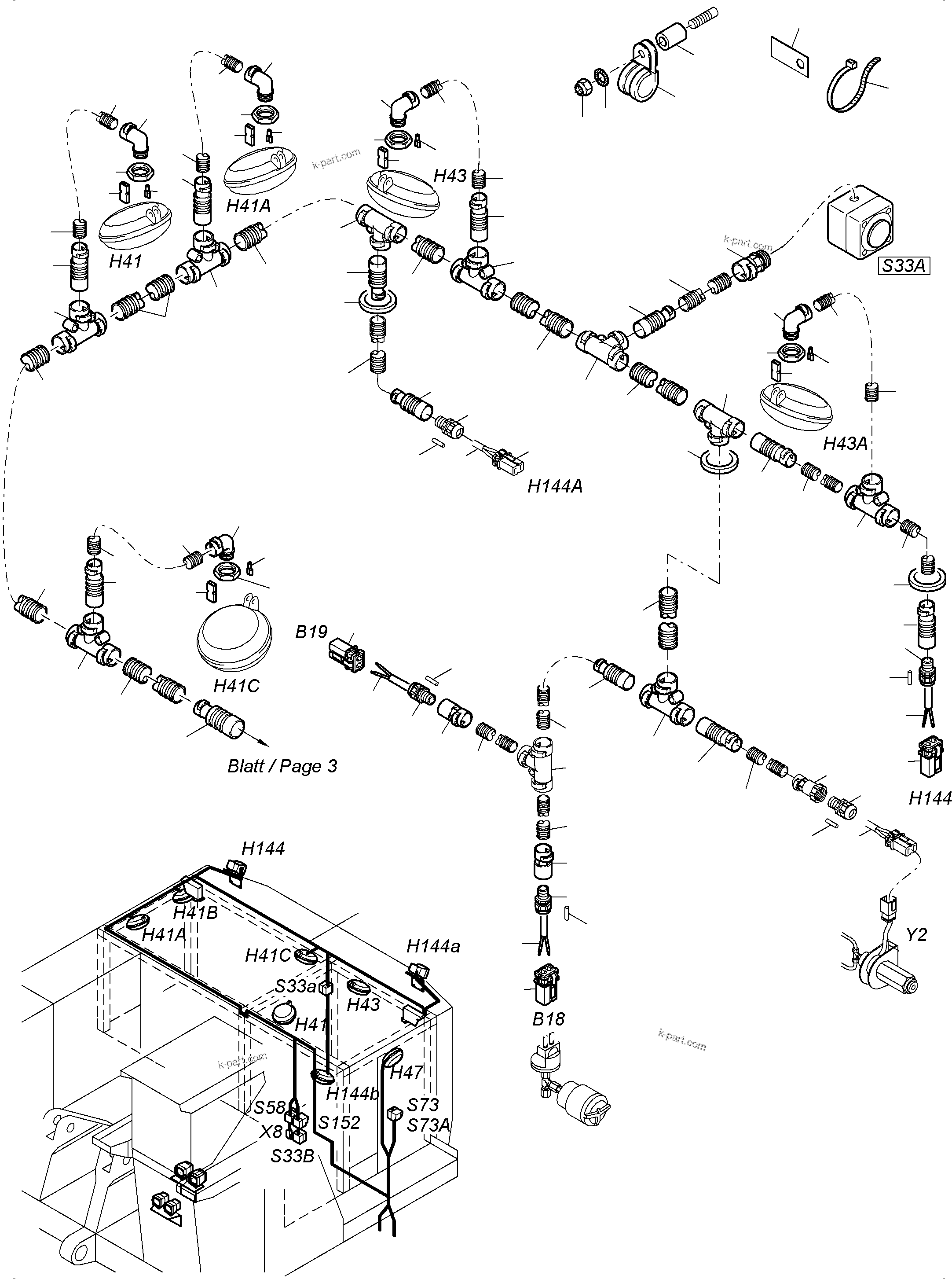 Komatsu parts book diagram for PC3000-6 S/N 46224: LIGHTING EQUIPMENT