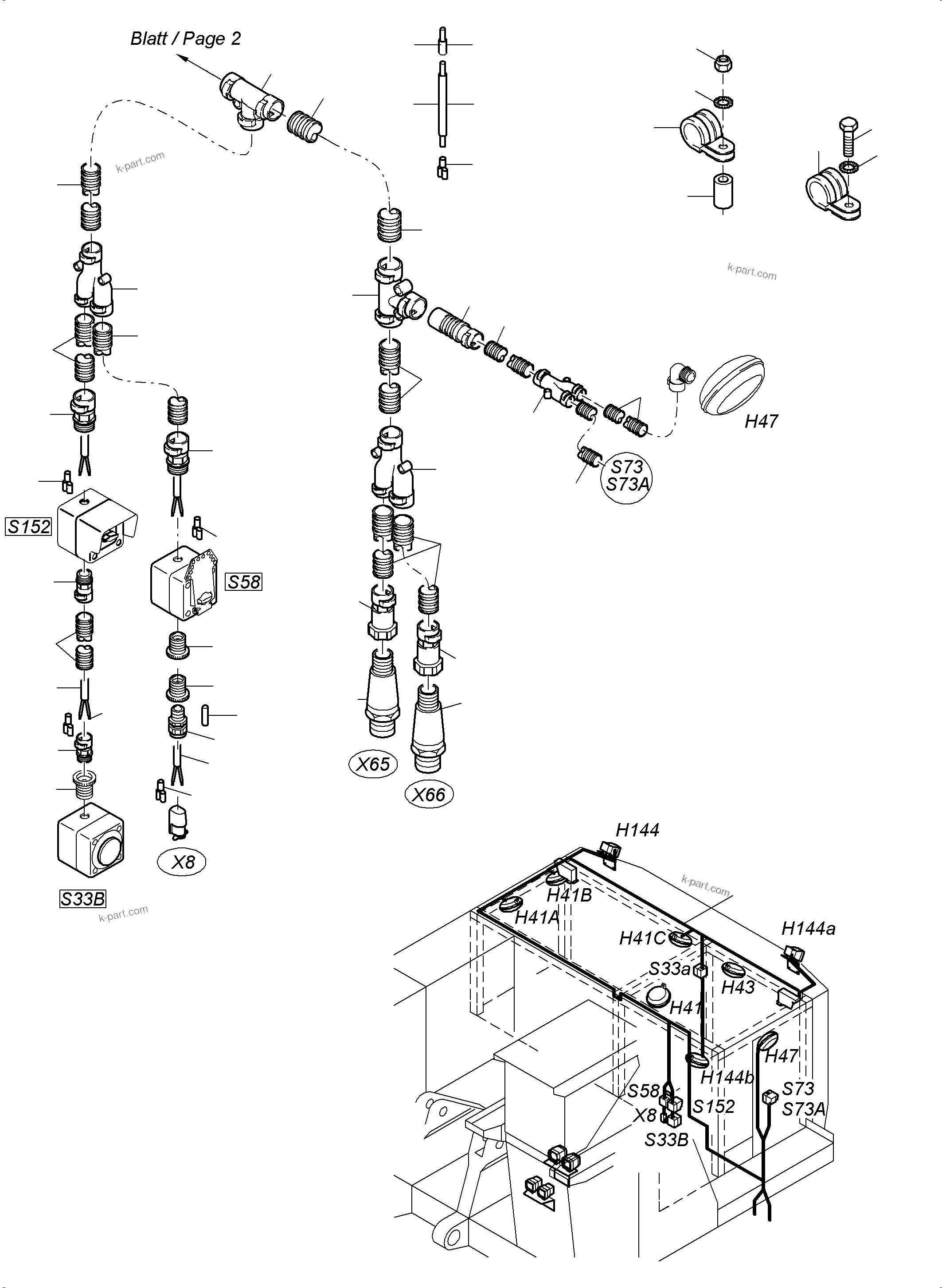 Komatsu parts book diagram for PC3000-6 S/N 46224: LIGHTING EQUIPMENT