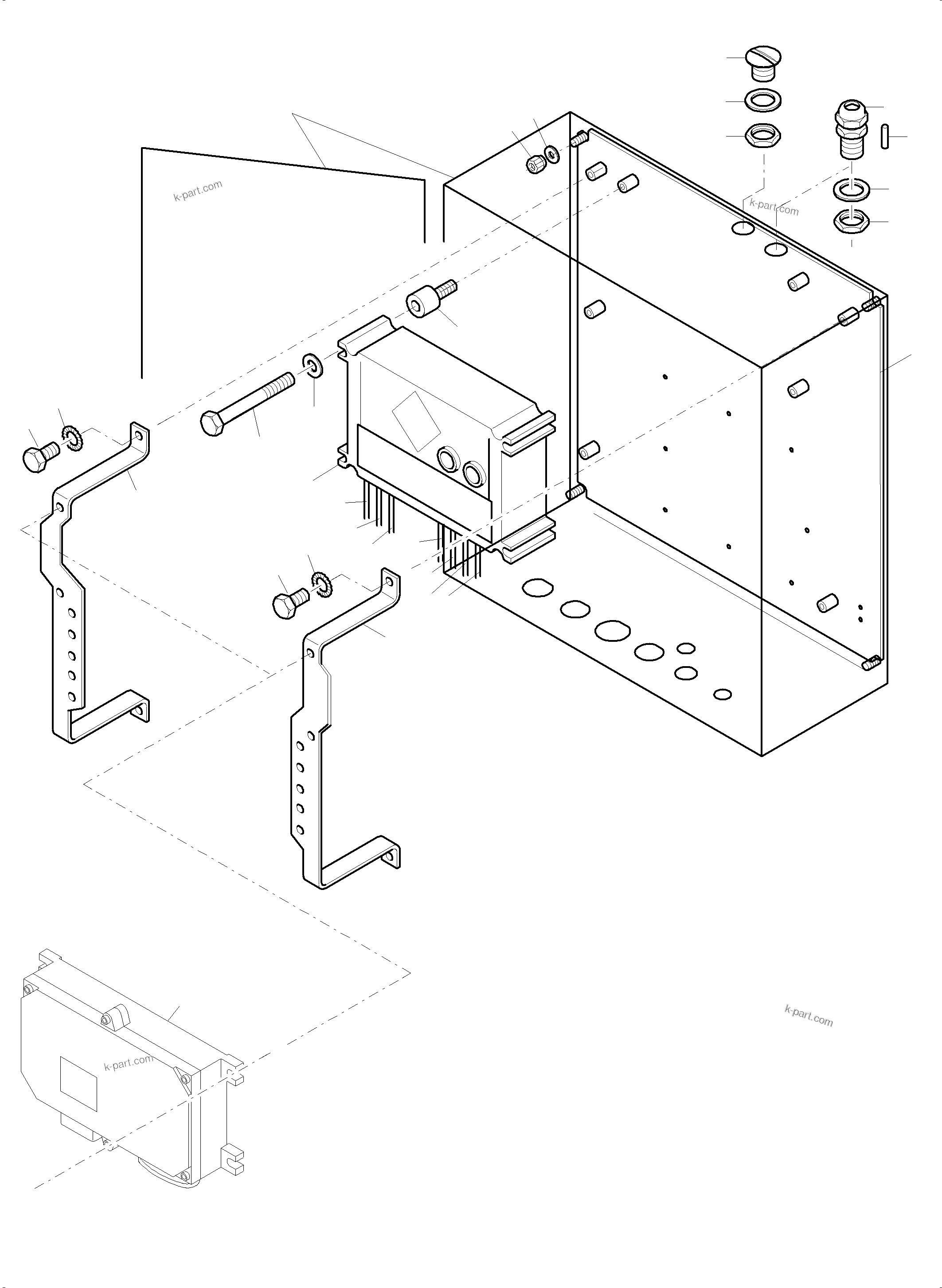 Komatsu parts book diagram for PC3000-6 S/N 46224: TERMINALBOX KOMTRAX