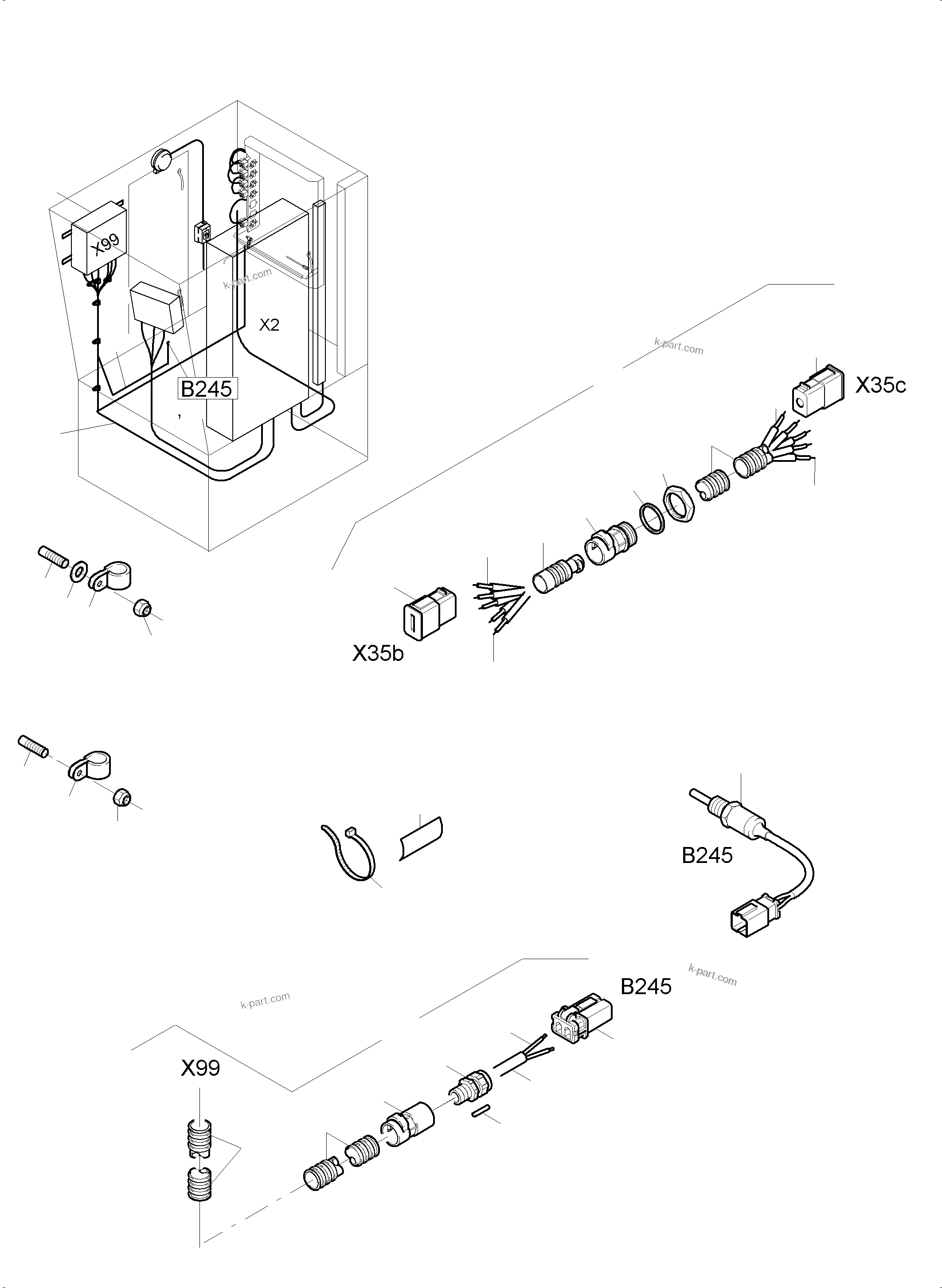 Komatsu parts book diagram for PC3000-6 S/N 46224: ELECTRIC - CAB SUPPORT KOMTRAX