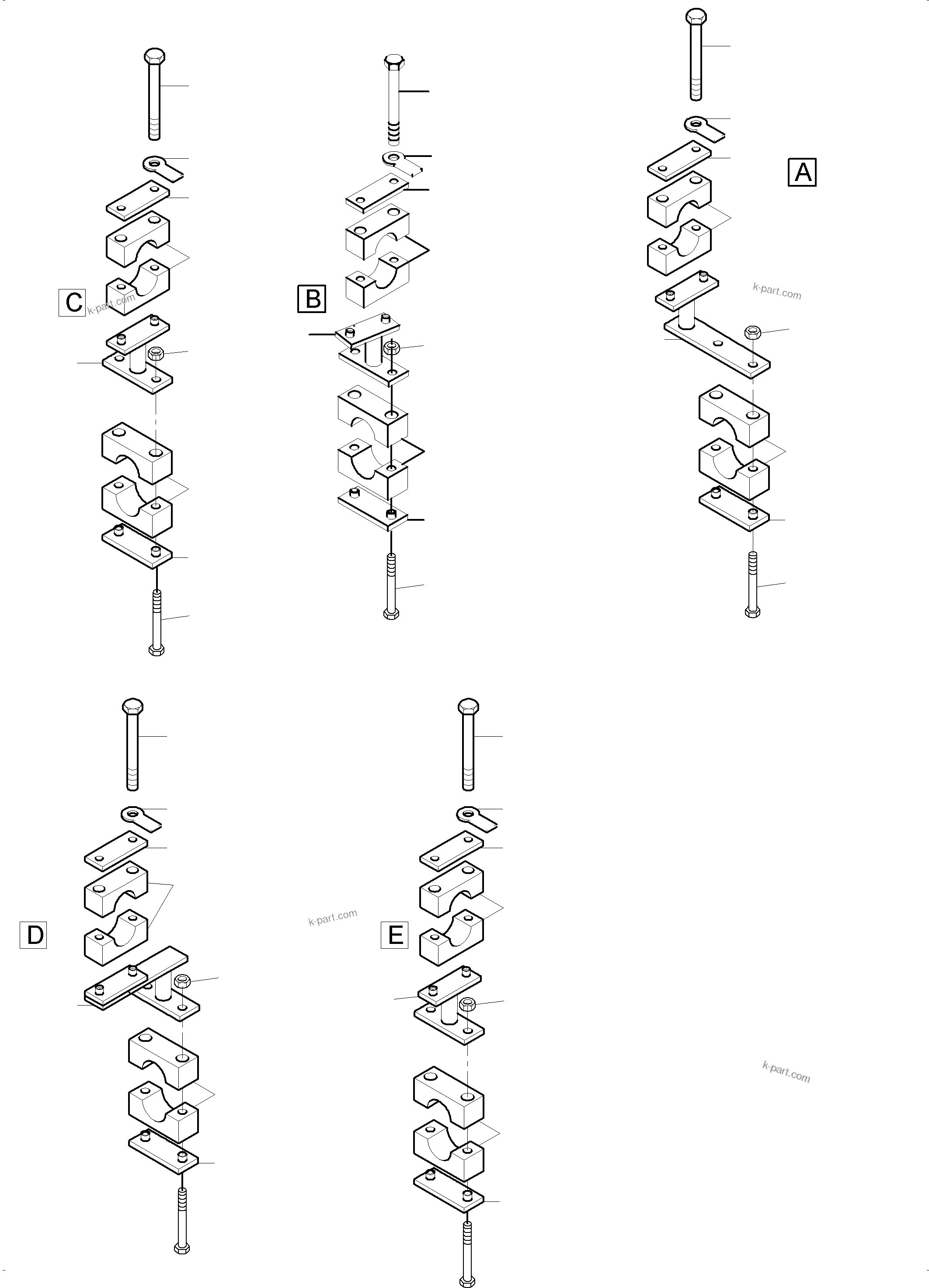 Komatsu parts book diagram for PC3000-6 S/N 46224: LADDER - BULLCLAM BUCKET BOOM 6M