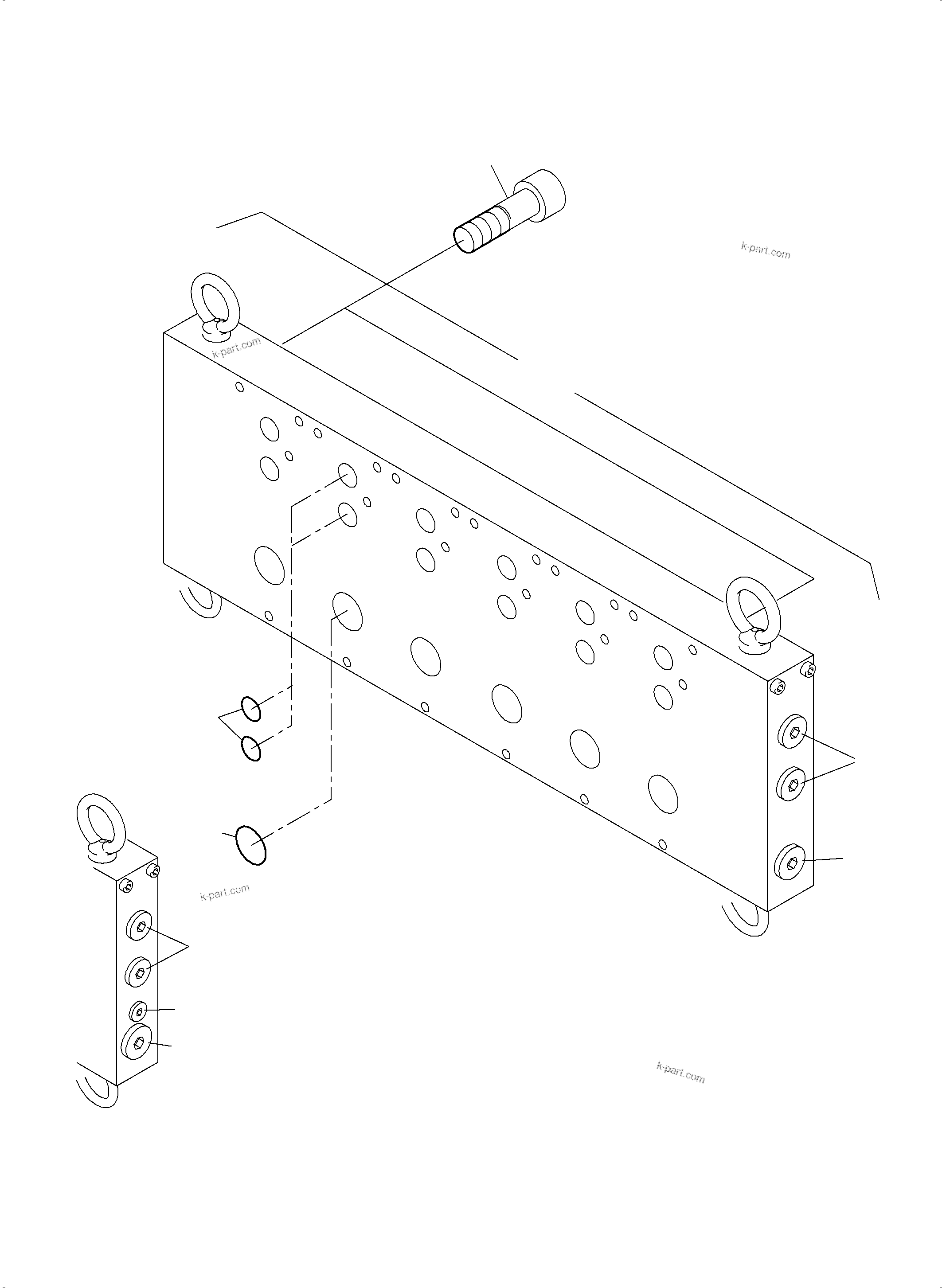 Komatsu parts book diagram for PC3000-6 S/N 46228: BASE PLATE