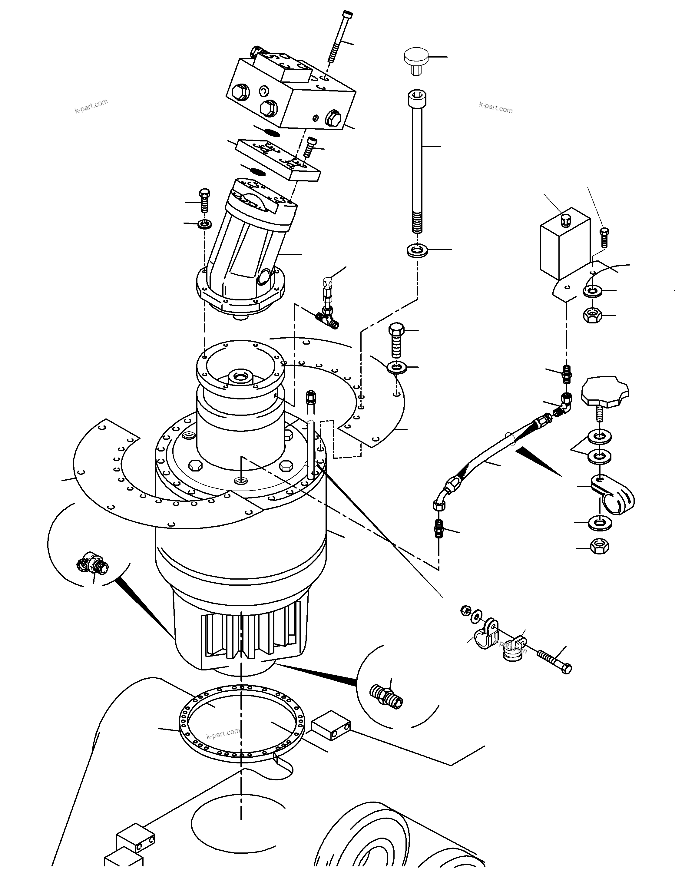 Komatsu parts book diagram for PC3000-6 S/N 46228: SLEW GEAR ARR.