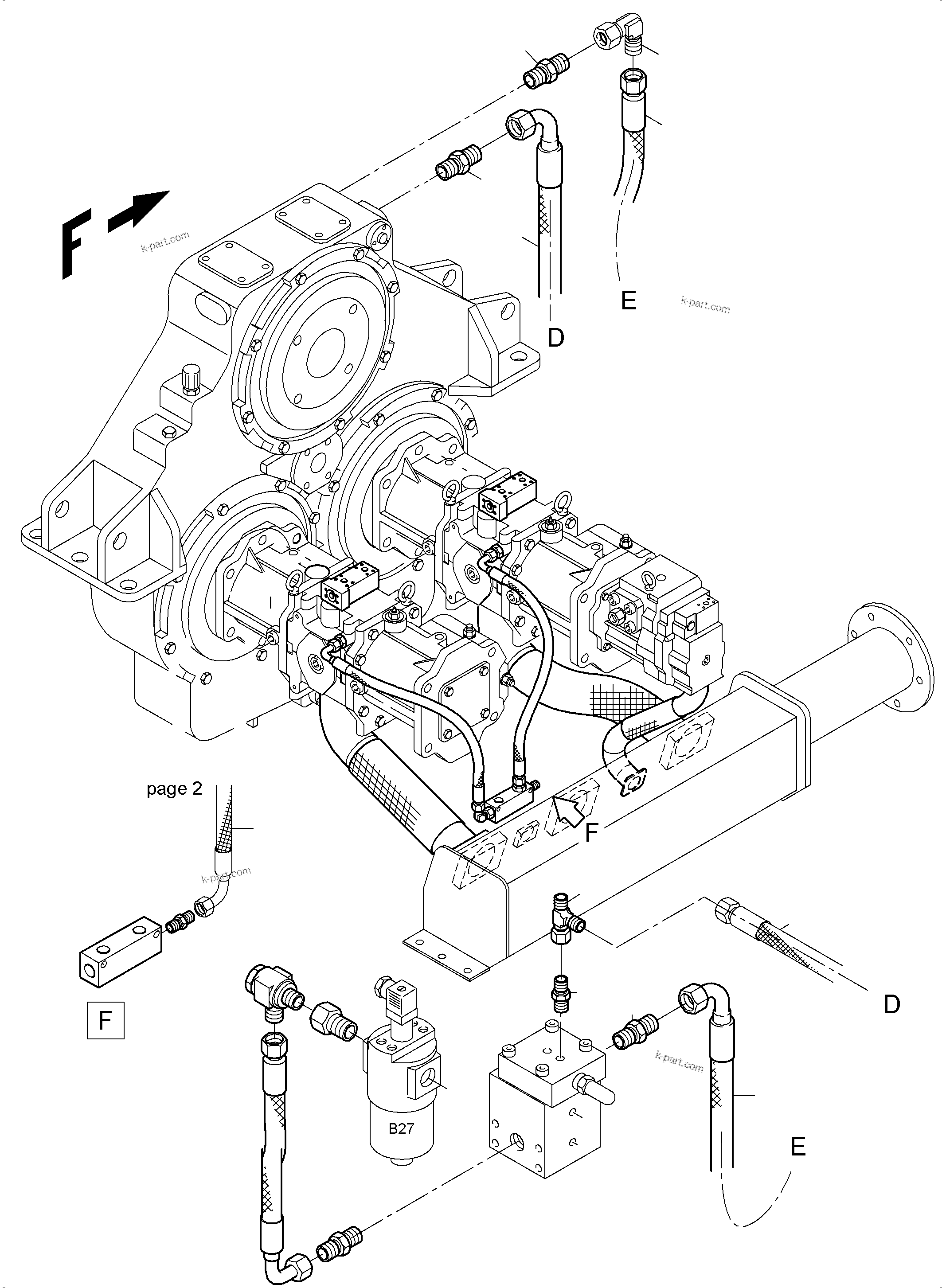 Komatsu parts book diagram for PC3000-6 S/N 46228: CONTROL- AND FILTER PLATE