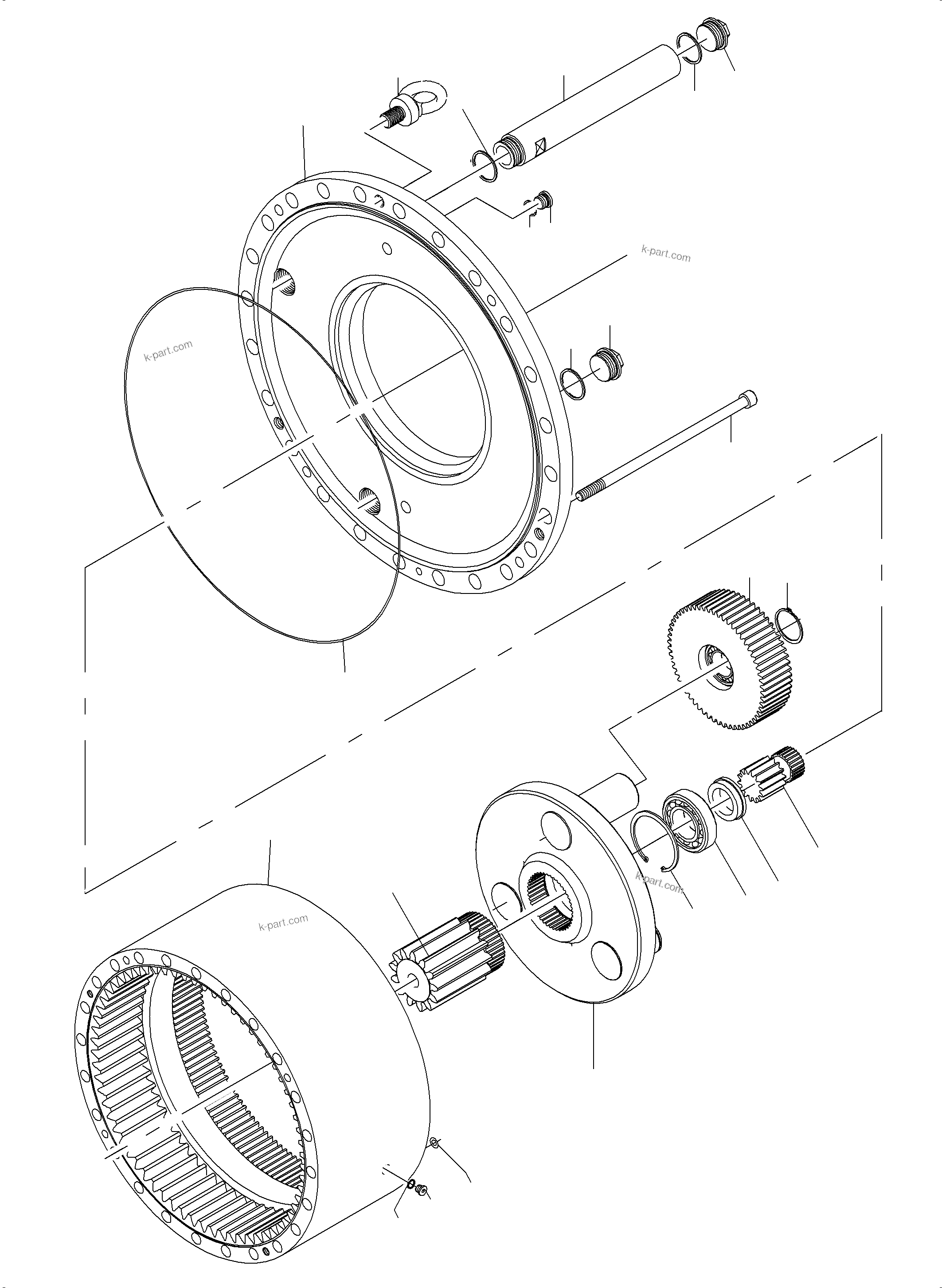 Komatsu parts book diagram for PC3000-6 S/N 46228: SLEW GEAR