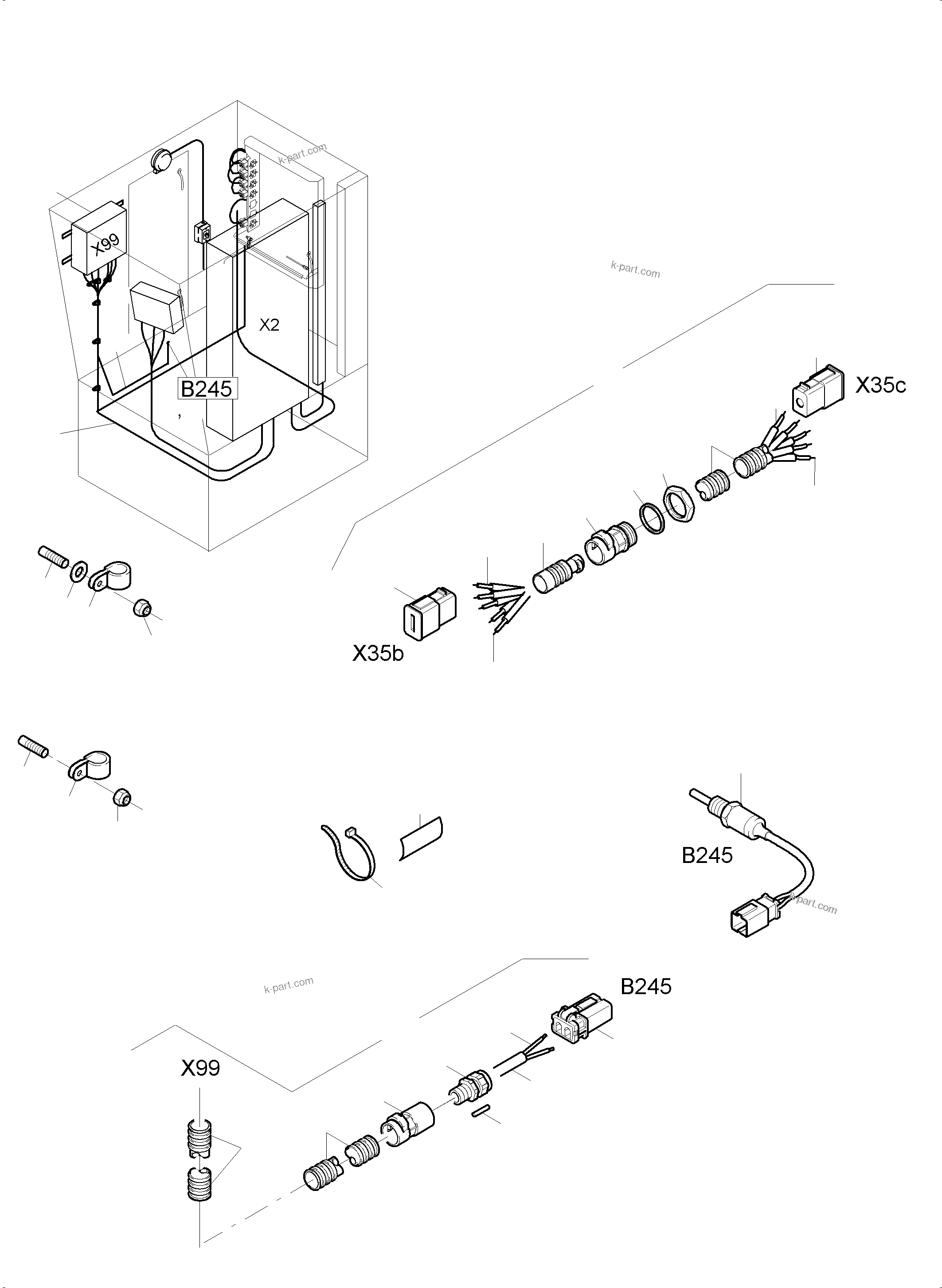 Komatsu parts book diagram for PC3000-6 S/N 46228: ELECTRIC - CAB SUPPORT KOMTRAX