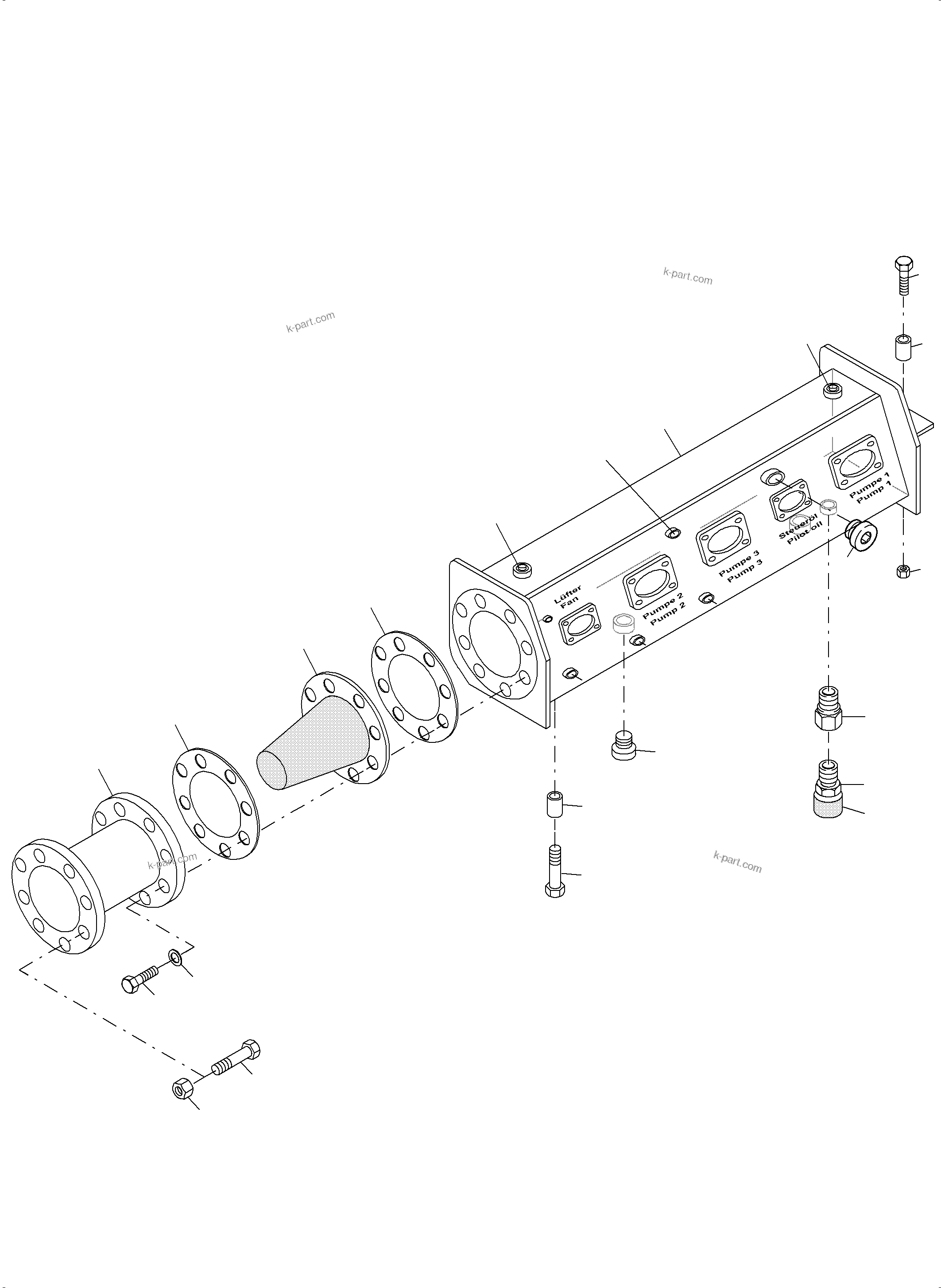 Komatsu parts book diagram for PC3000-6 S/N 46228: SUCTION TANK