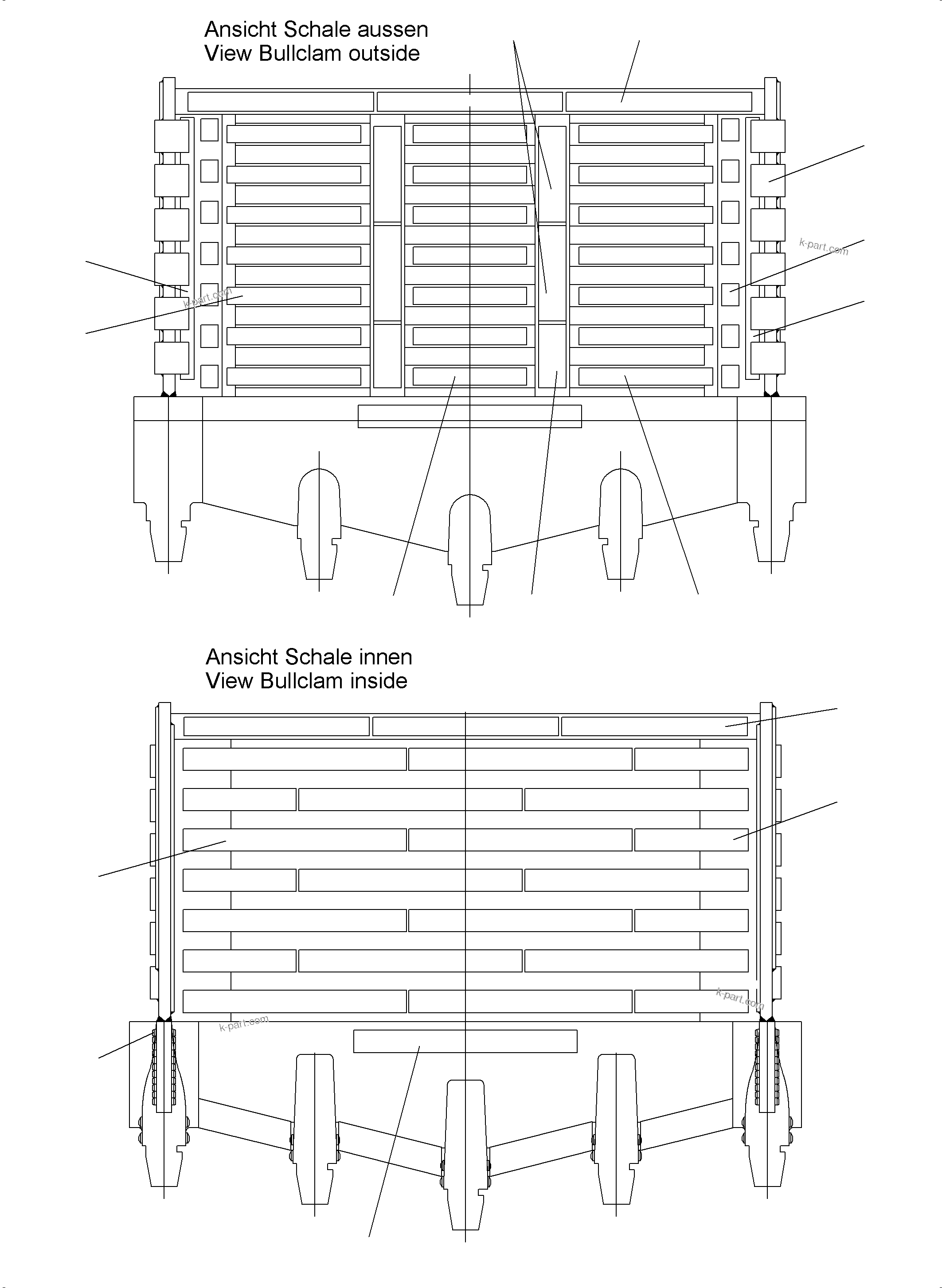 Komatsu parts book diagram for PC3000-6 S/N 46228: WEAR PACKAGE BACK PANEL AND BULLCLAM 12M3 WP4