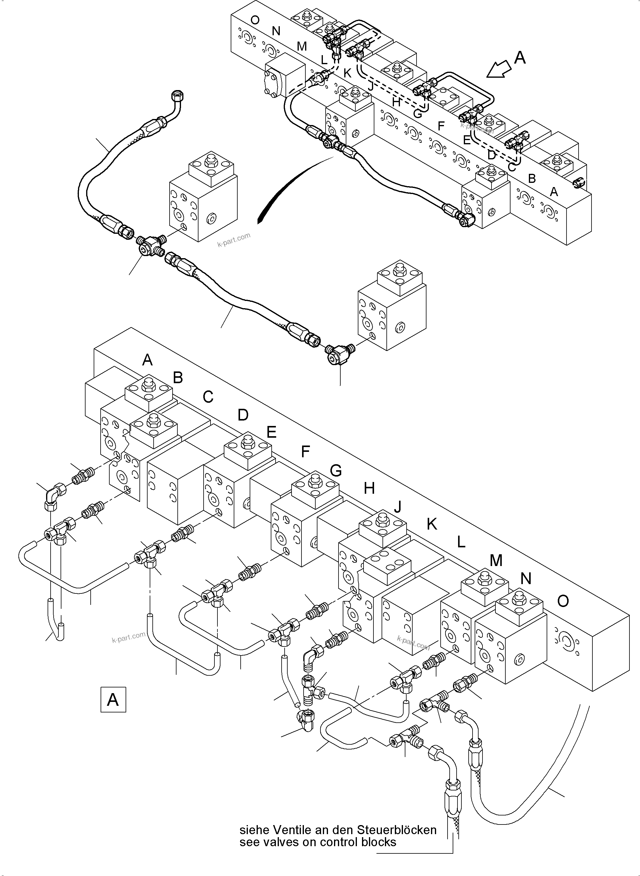 Komatsu parts book diagram for PC3000-6E S/N 46231: MANIFOLD (BBE)