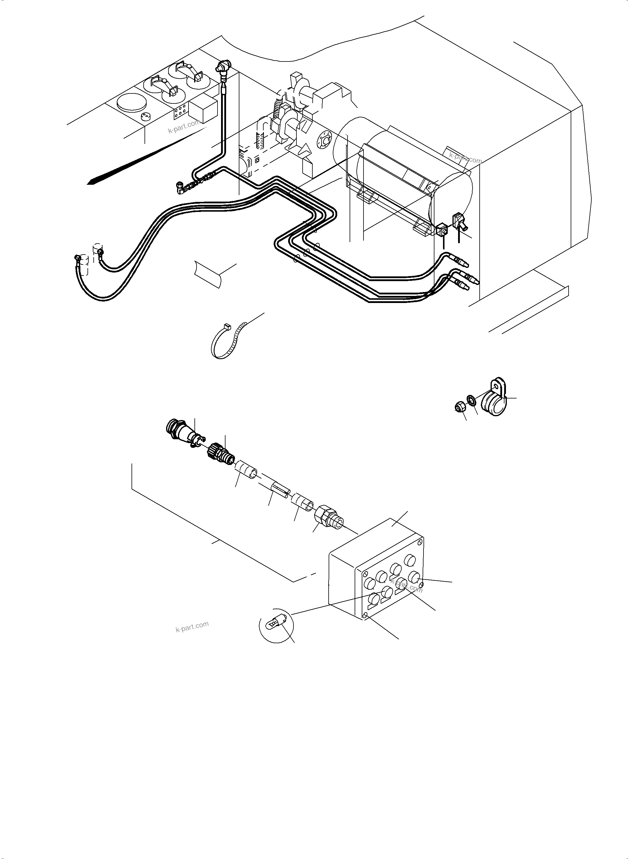 Komatsu parts book diagram for PC3000-6E S/N 46231: ELECTRIC PARTS - REFUELING