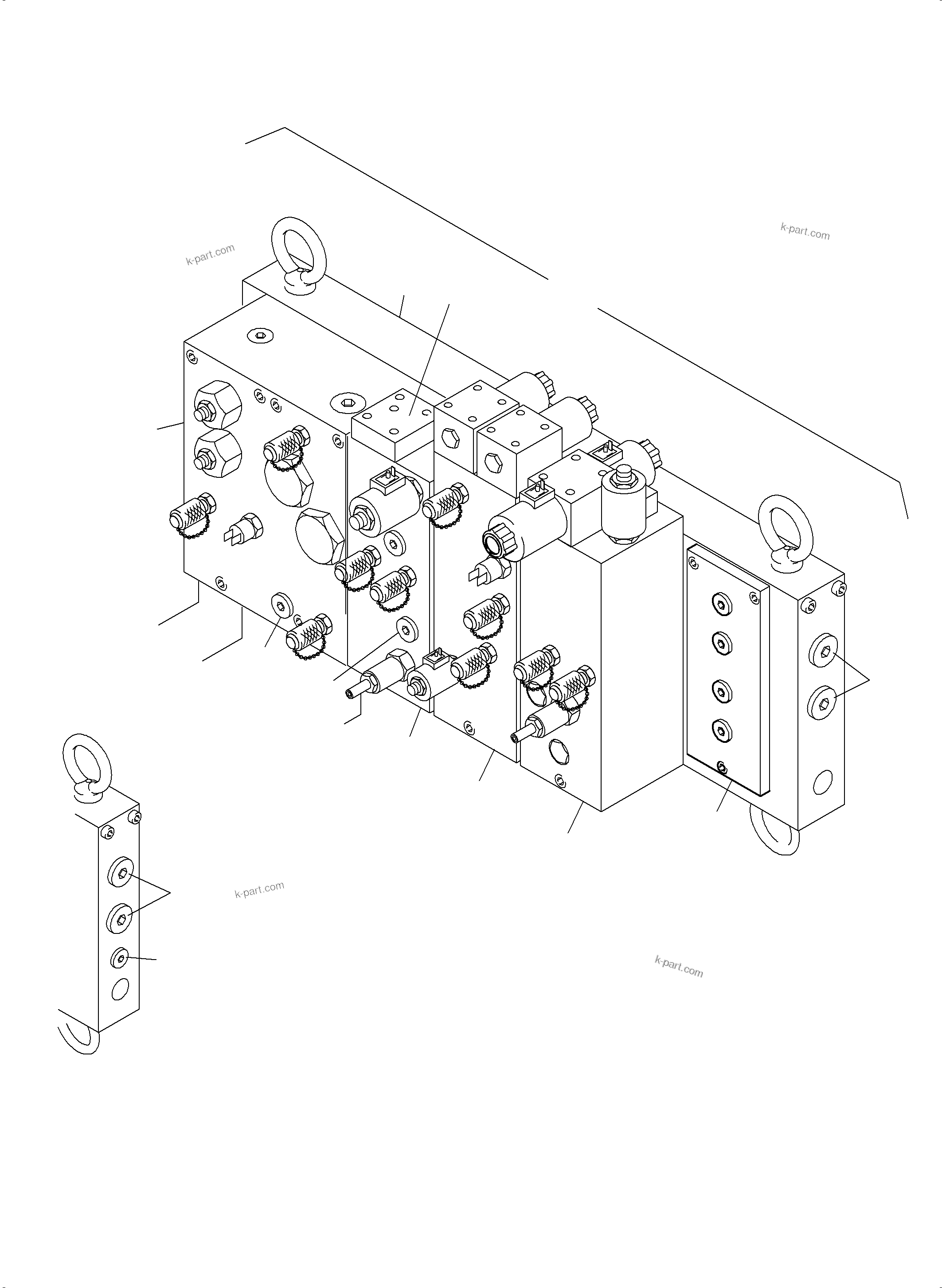 Komatsu parts book diagram for PC3000-6E S/N 46231: VALVE CARTRIDGE BLOCK