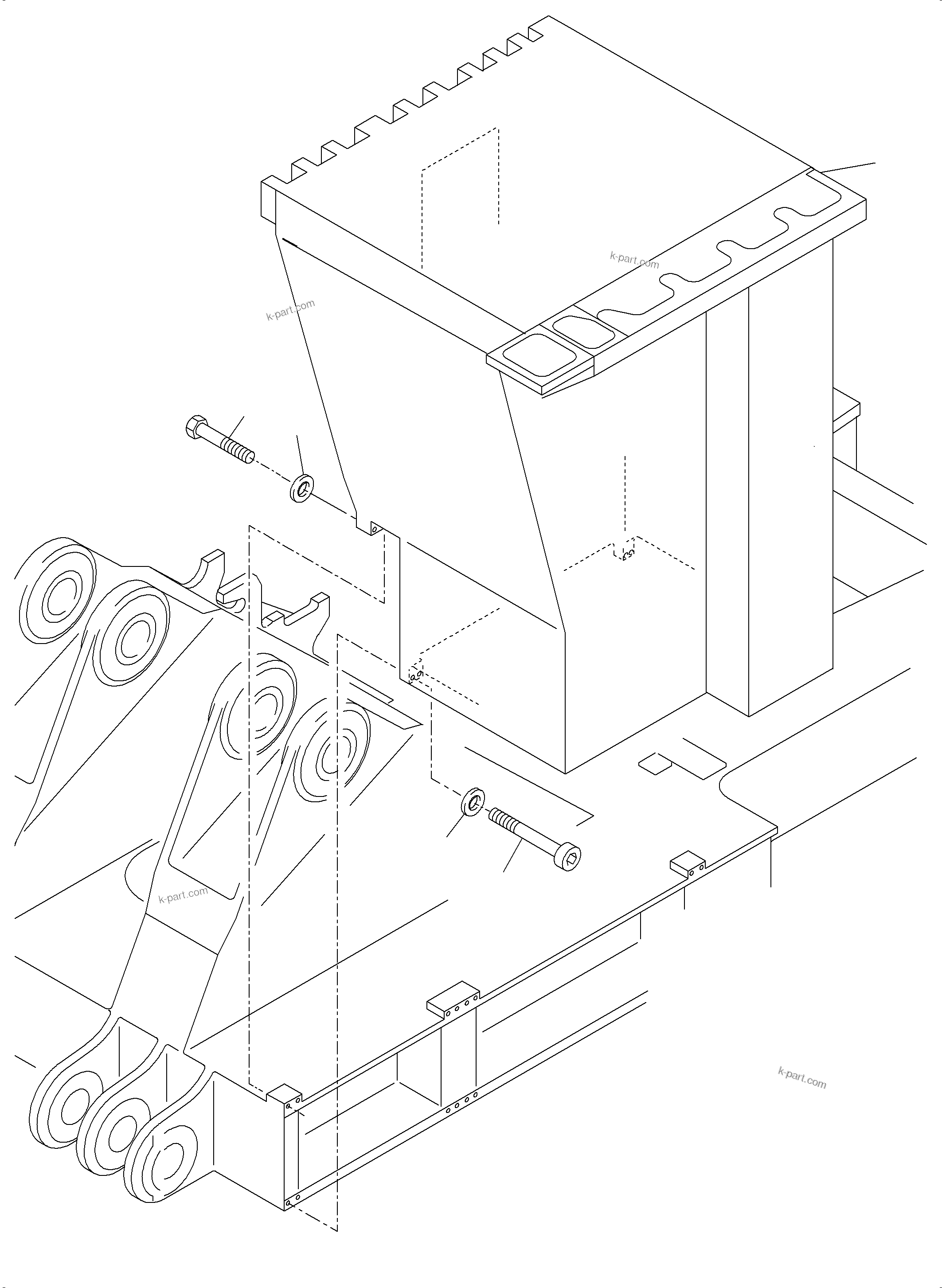 Komatsu parts book diagram for PC3000-6E S/N 46231: CAB SUPPORT