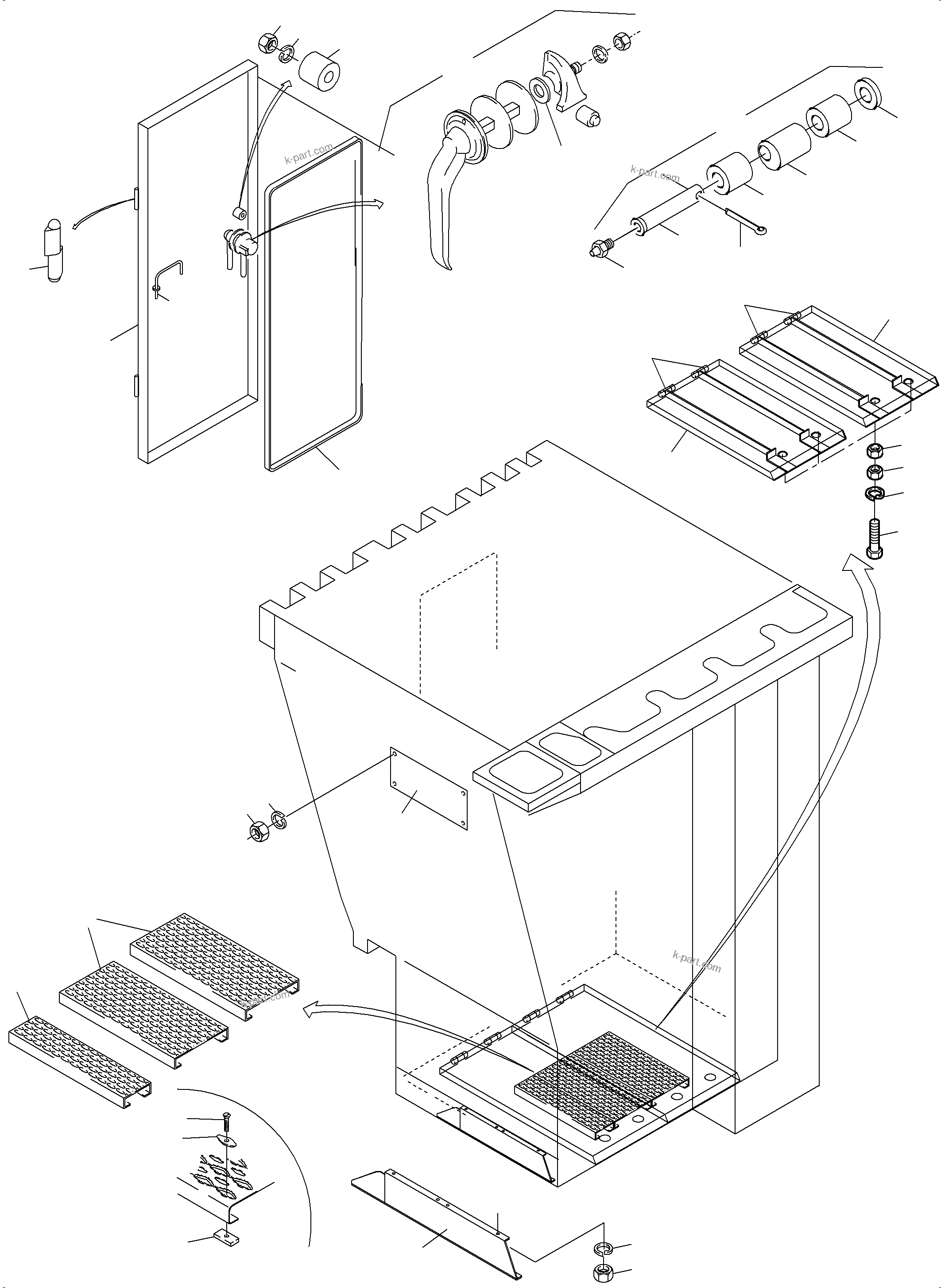 Komatsu parts book diagram for PC3000-6E S/N 46231: CAB SUPPORT