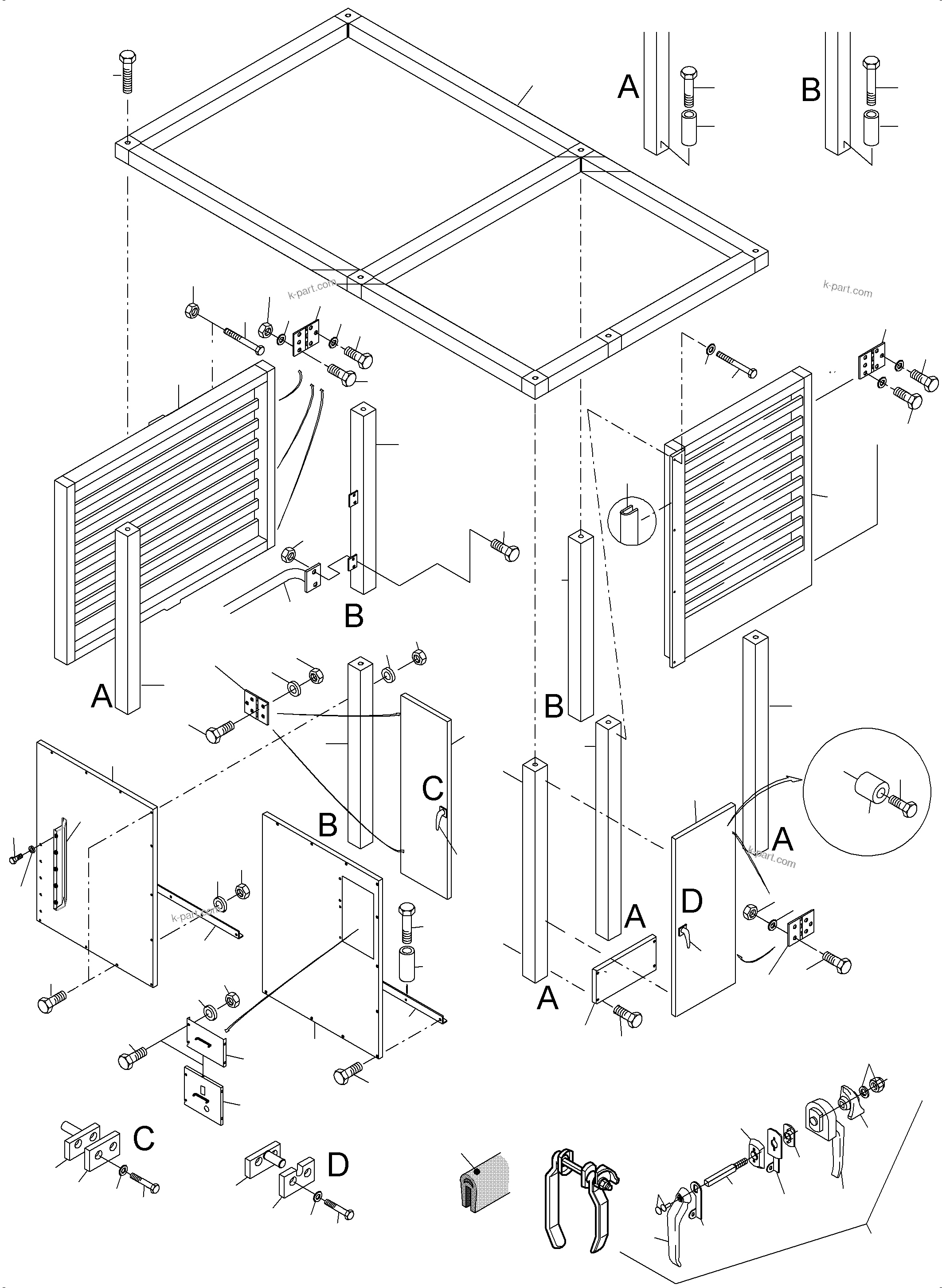 Komatsu parts book diagram for PC3000-6E S/N 46231: COVERING - ENGINE HOUSING