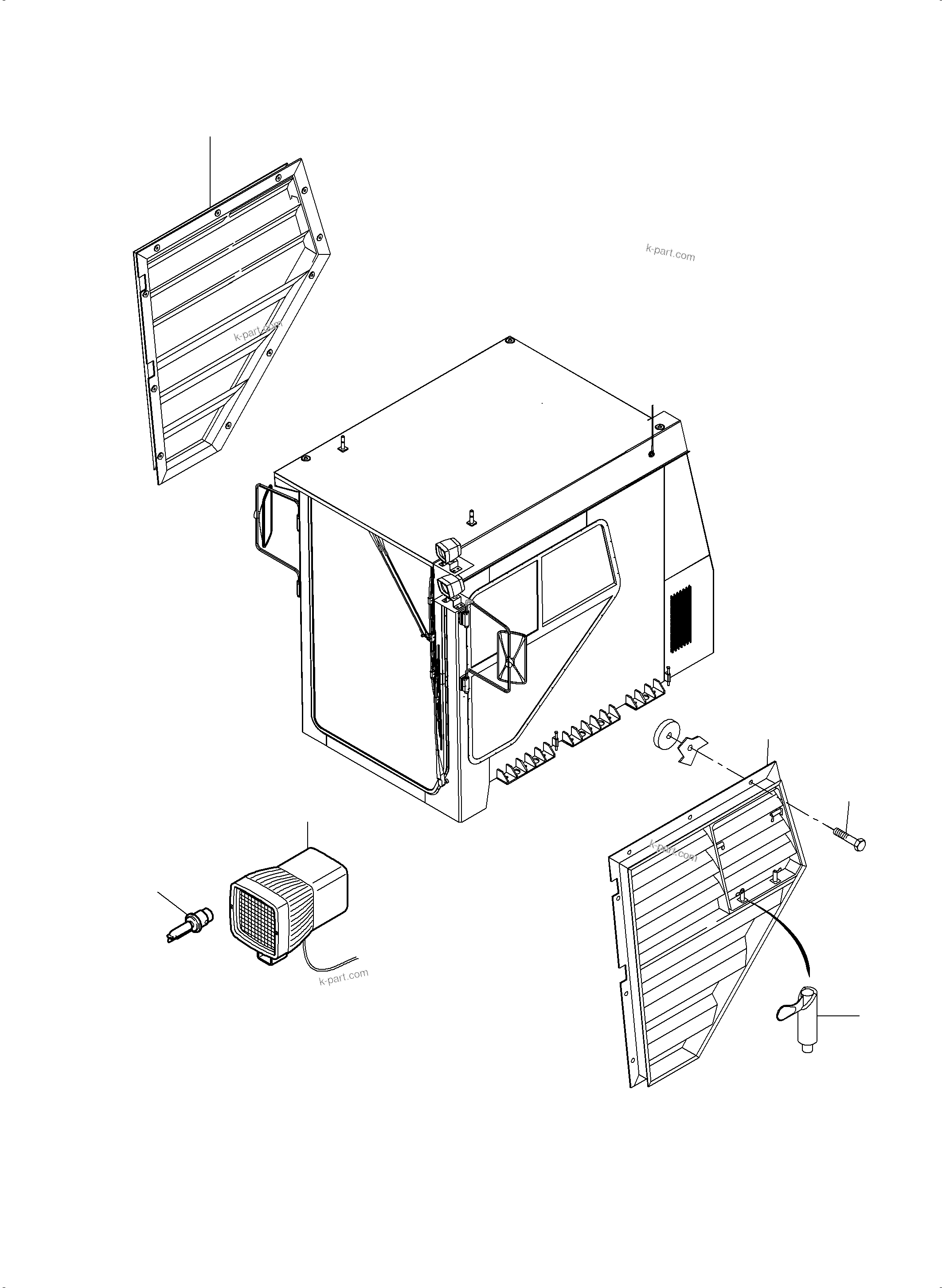 Komatsu parts book diagram for PC3000-6E S/N 46231: OPERATOR'S CAB