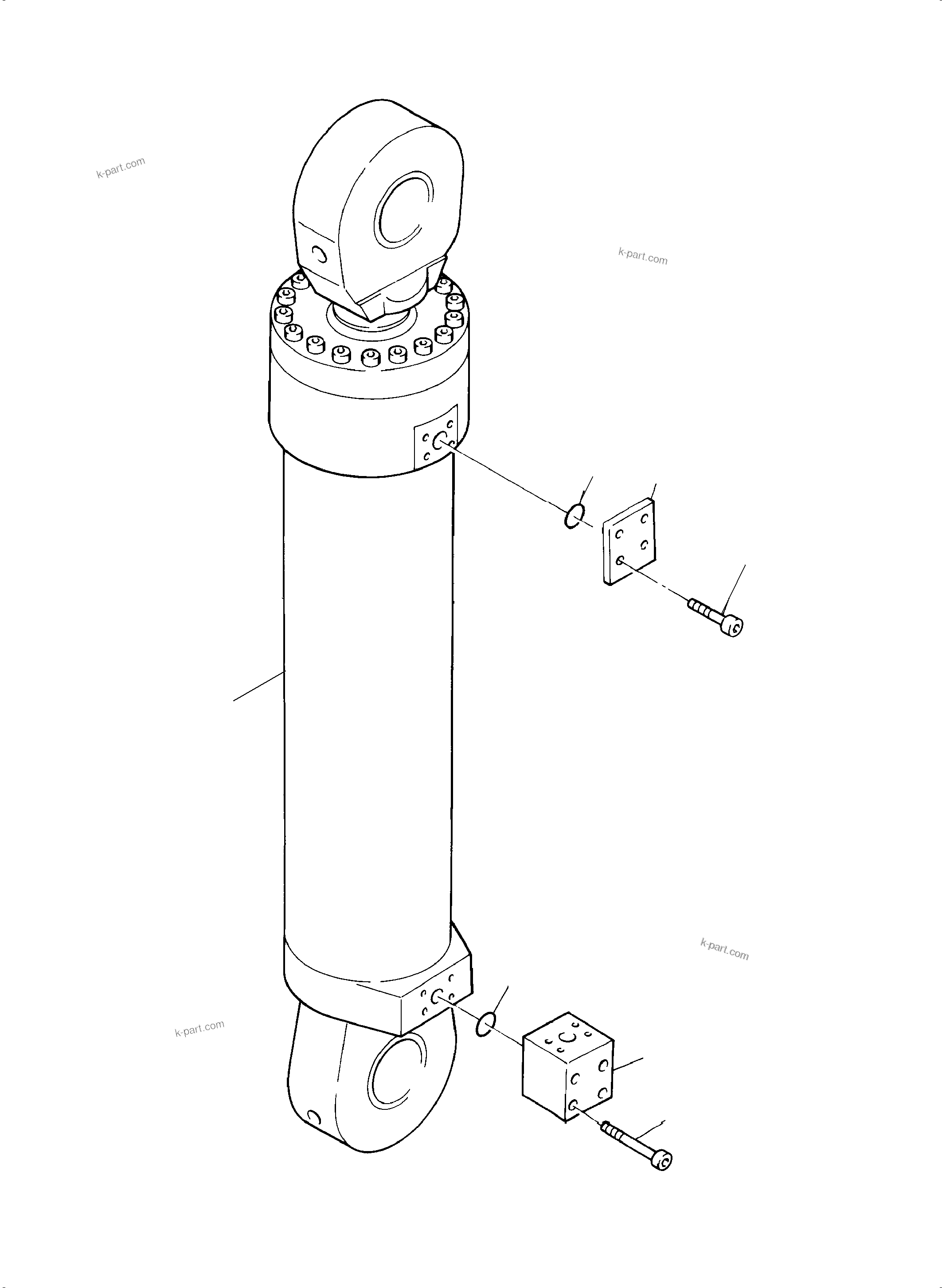Komatsu parts book diagram for PC3000-6E S/N 46231: CLAM CYLINDER, R.H. +L.H.