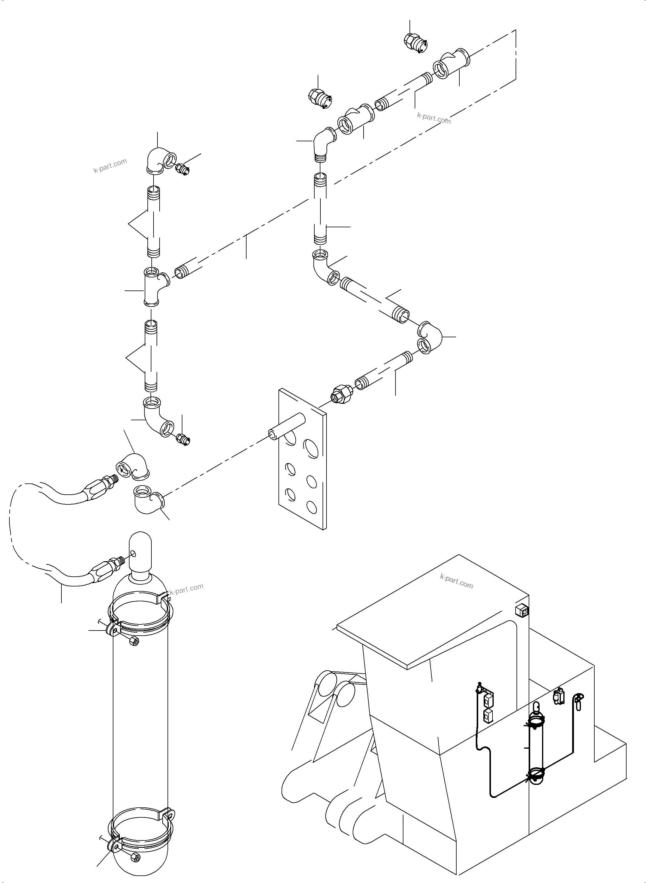 Komatsu parts book diagram for PC3000-6E S/N 46231: ACTUATING SYSTEM, HANDOPERATED