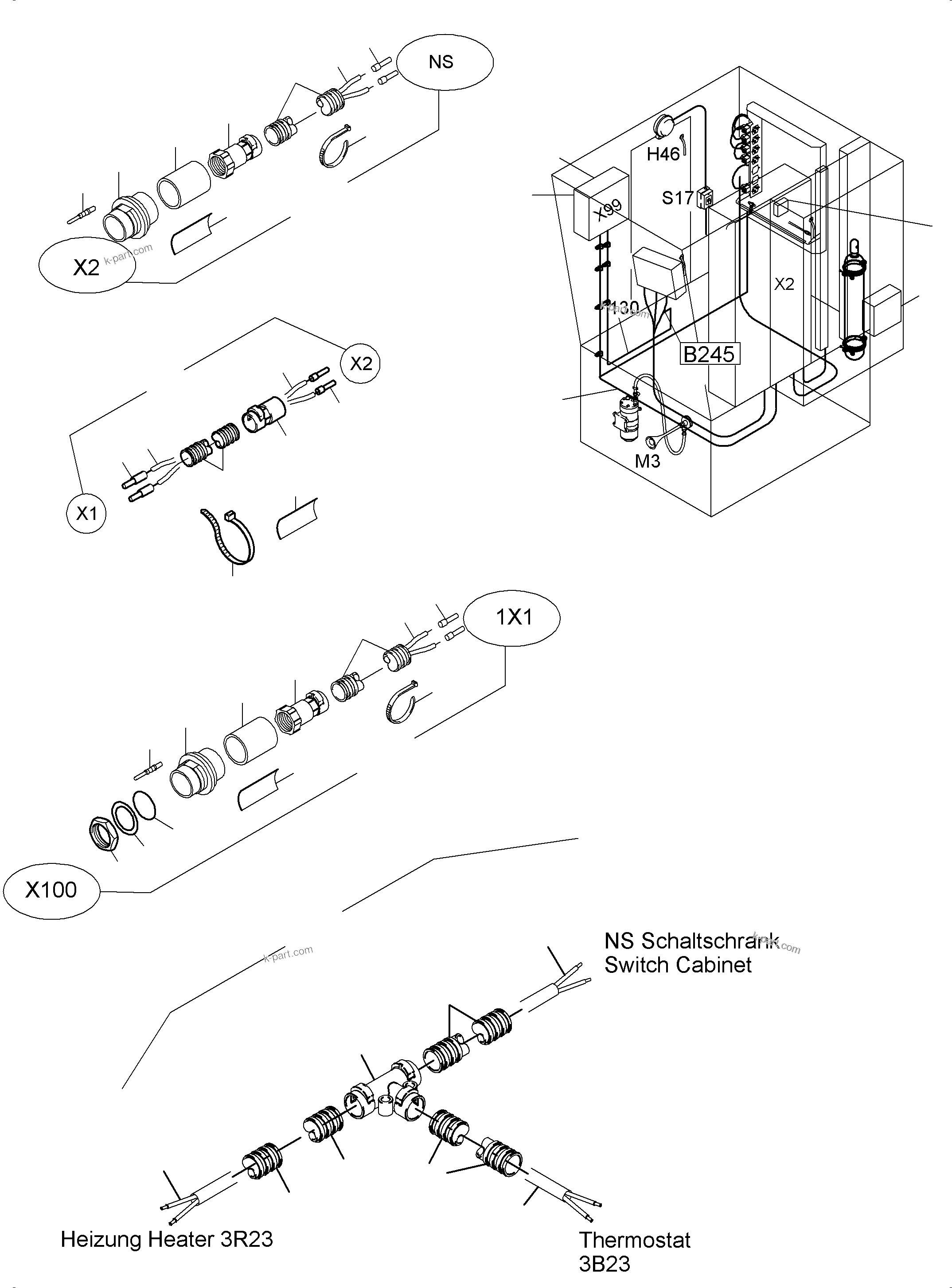 Komatsu parts book diagram for PC3000-6E S/N 46231: ELECTRIC - CAB SUPPORT KOMTRAX PLUS