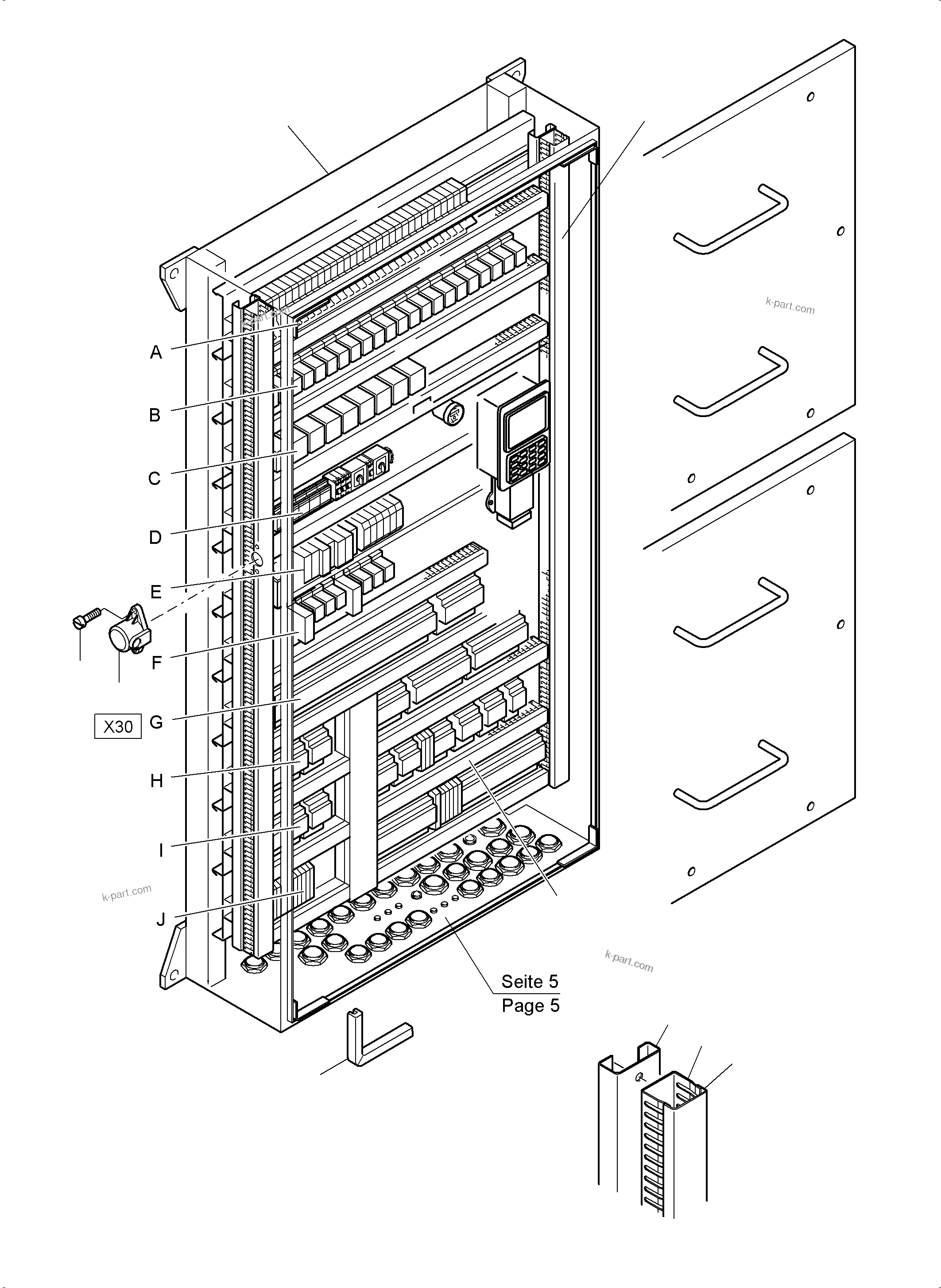 Komatsu parts book diagram for PC3000-6E S/N 46231: MAIN SWITCH BOX X2 IN CAB SUPPORT KOMTRAX