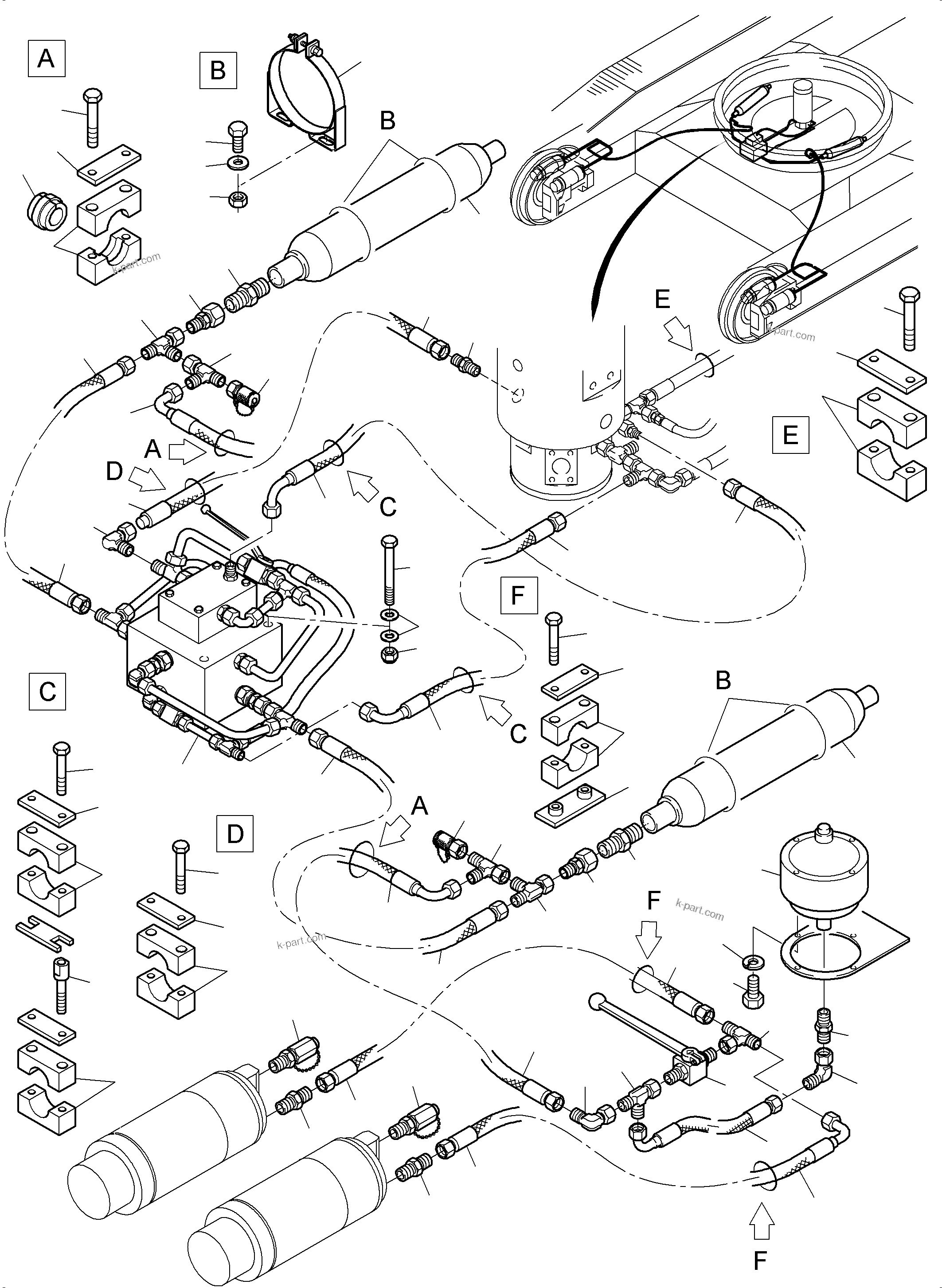Komatsu parts book diagram for PC3000-6E S/N 46231: TRACK ADJUSTER