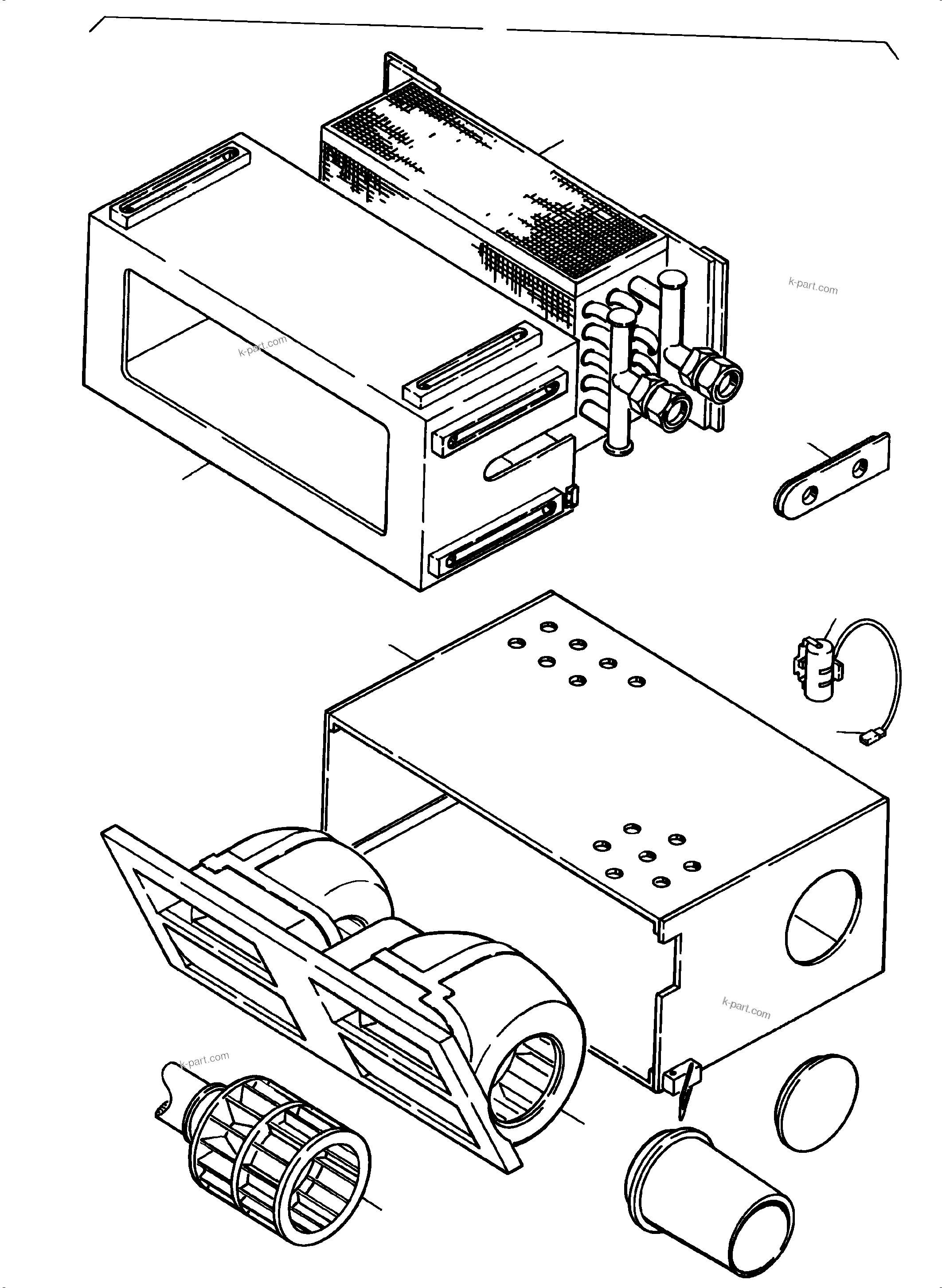 Komatsu parts book diagram for PC3000-6 S/N 46247: HEATER