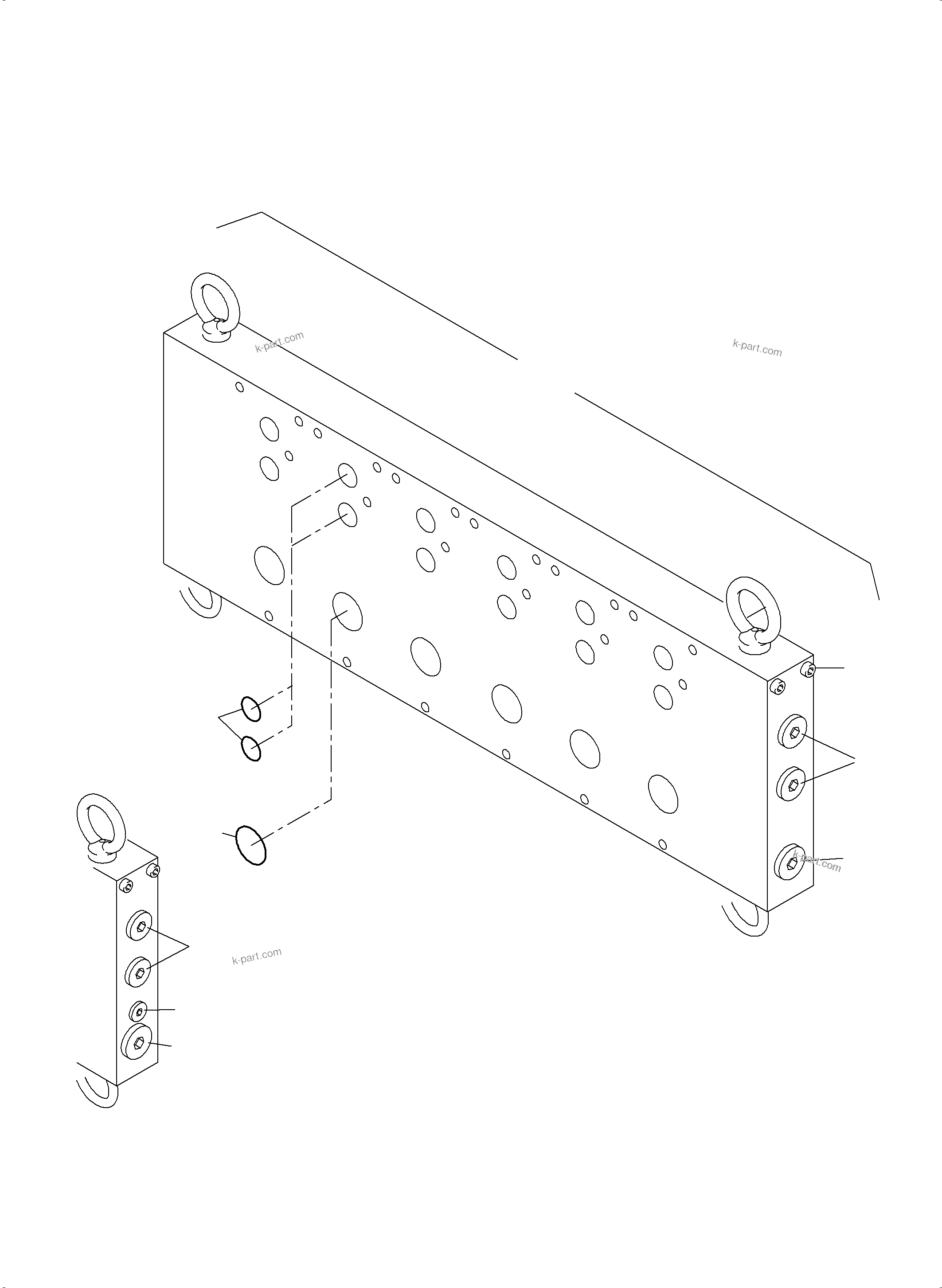 Komatsu parts book diagram for PC3000-6 S/N 46247: BASE PLATE