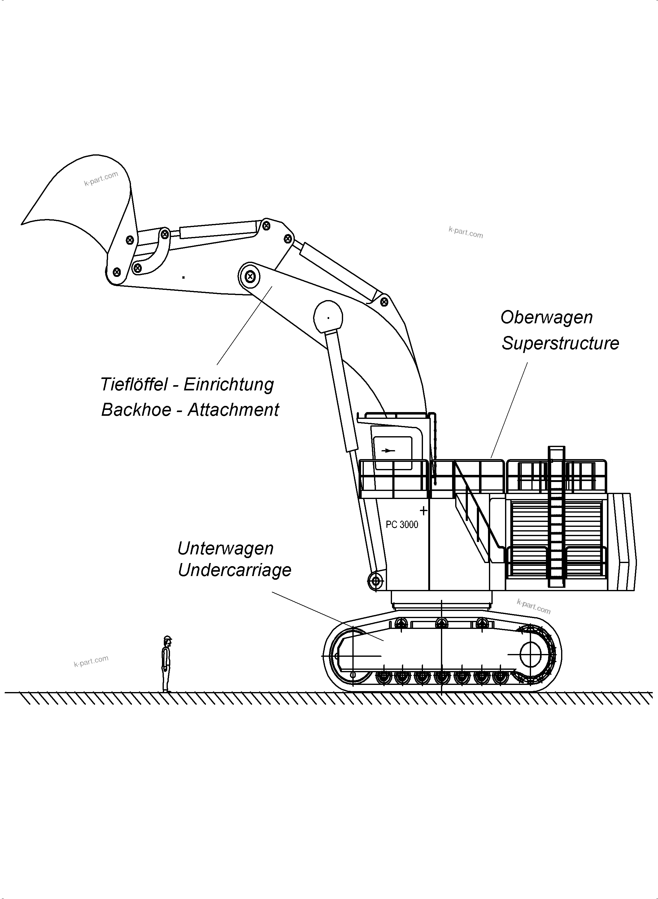 Komatsu parts book diagram for PC3000-6 S/N 46247: 