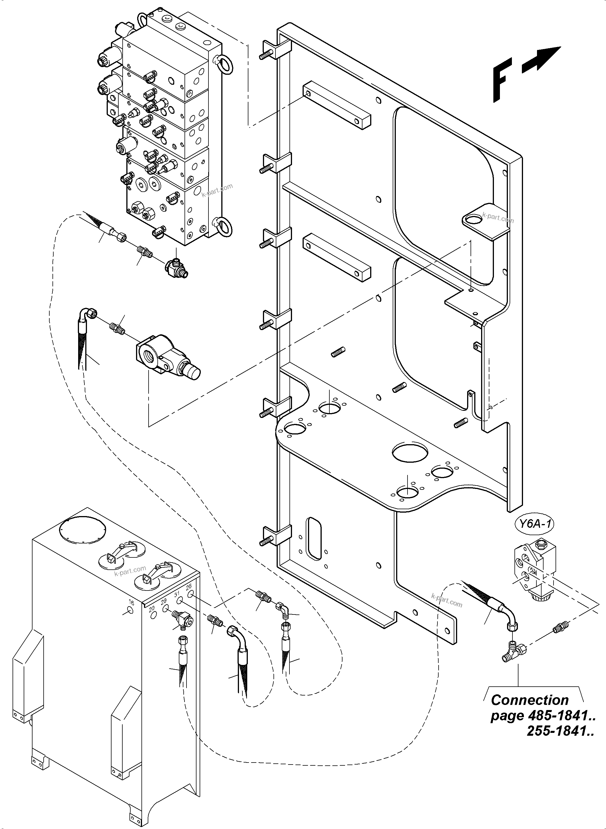 Komatsu parts book diagram for PC3000-6 S/N 46247: TANK LINES CONTROL- AND FILTER PLATE