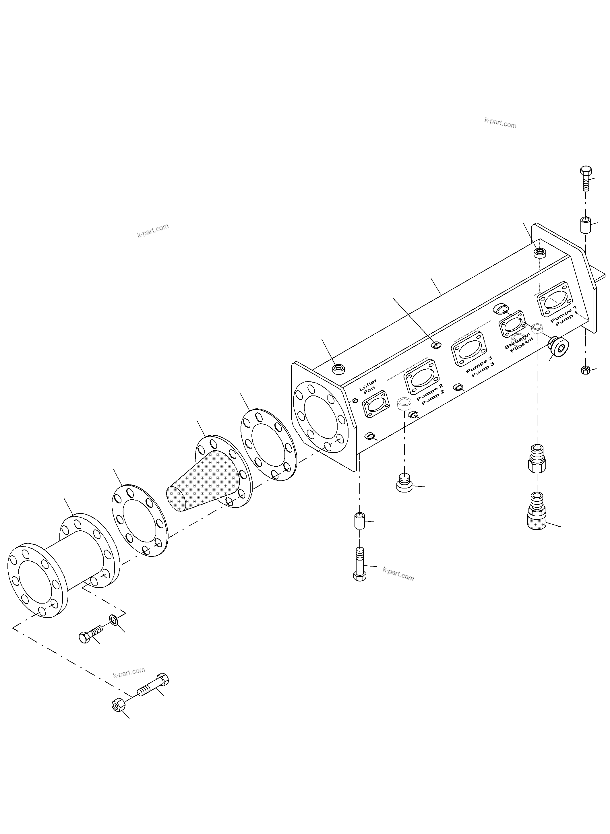 Komatsu parts book diagram for PC3000-6 S/N 46247: SUCTION TANK