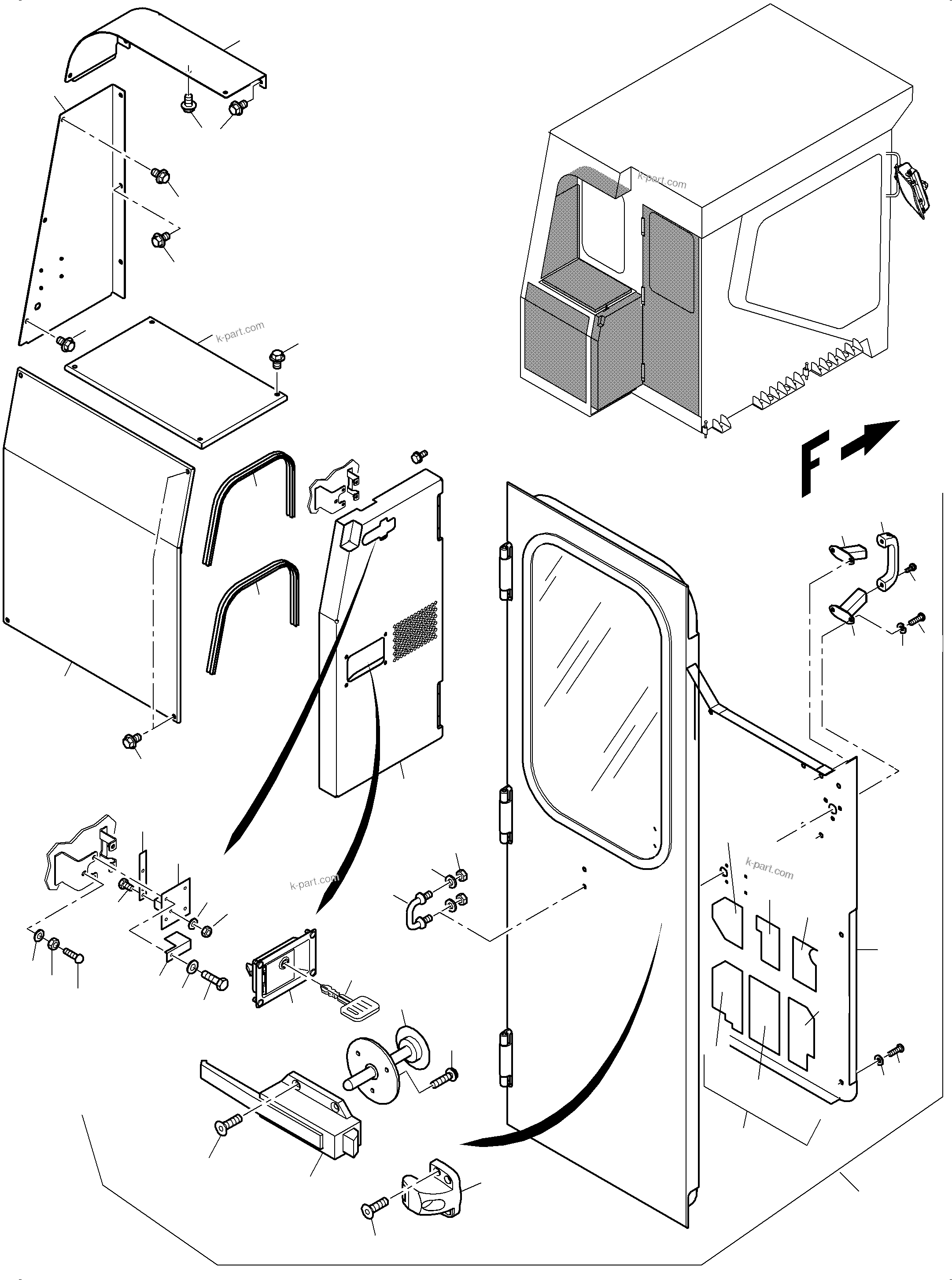 Komatsu parts book diagram for PC3000-6 S/N 46247: OPERATOR'S CAB