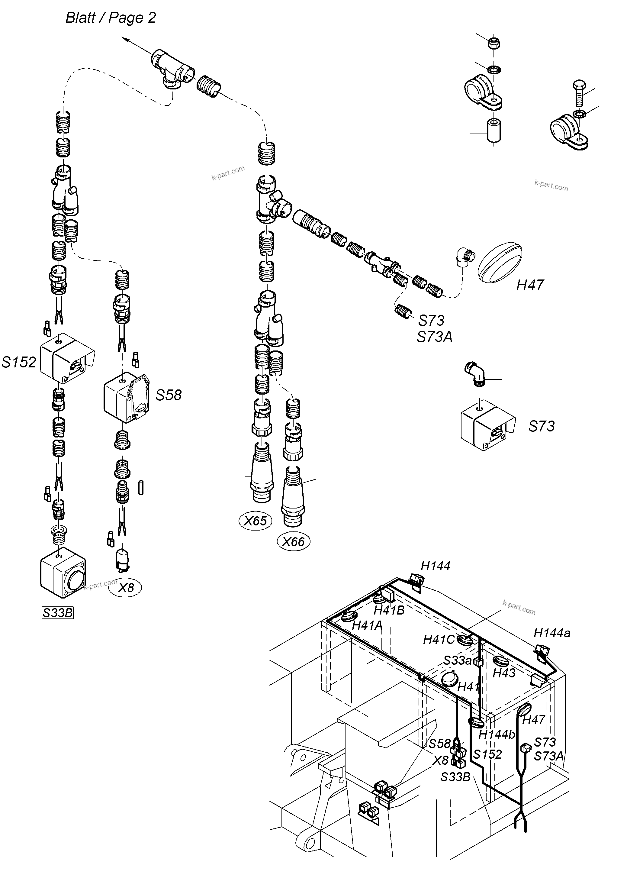 Komatsu parts book diagram for PC3000-6 S/N 46247: LIGHTING EQUIPMENT