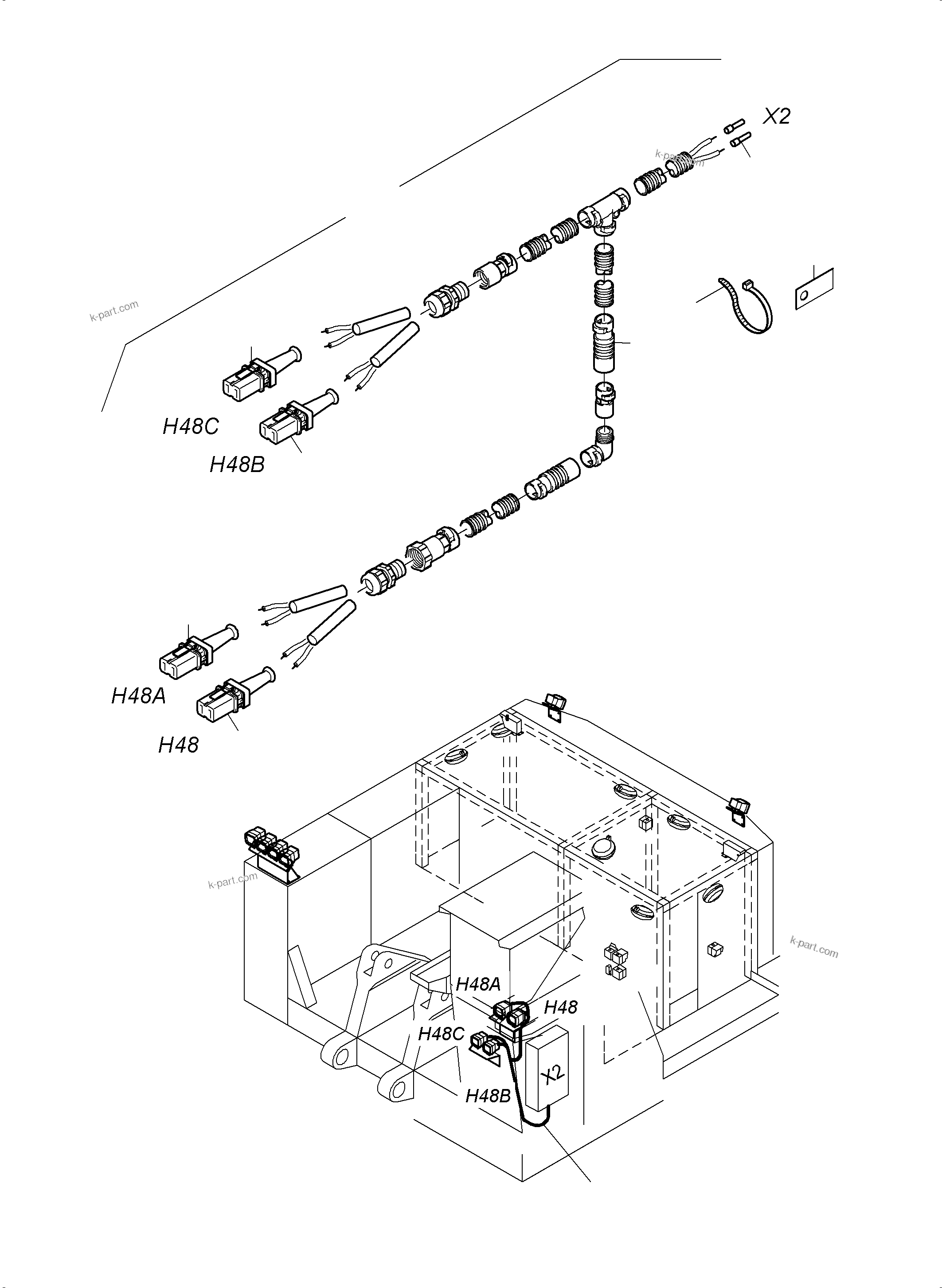Komatsu parts book diagram for PC3000-6 S/N 46247: LIGHTING EQUIPMENT