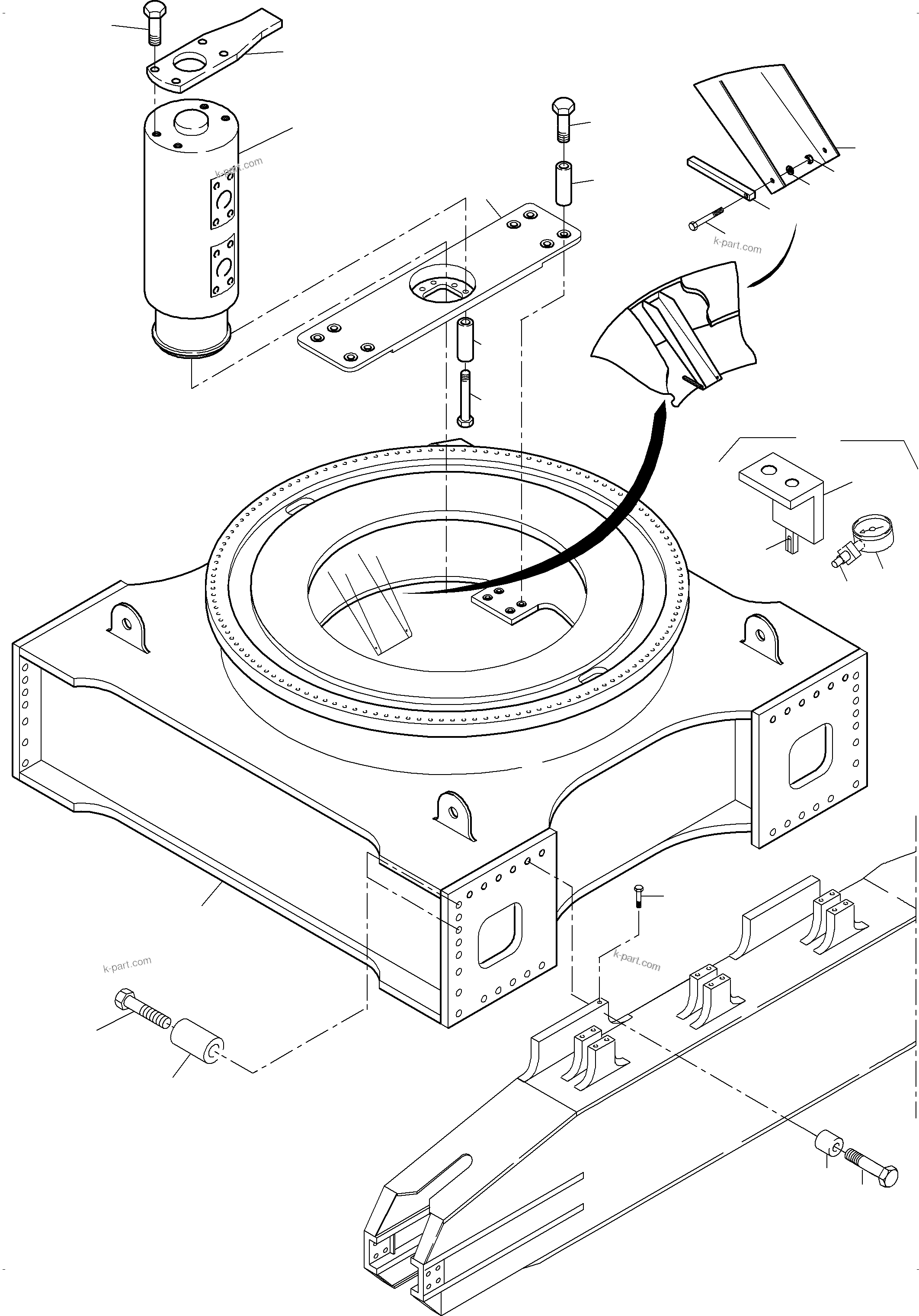 Komatsu parts book diagram for PC3000-6 S/N 46247: CARBODY
